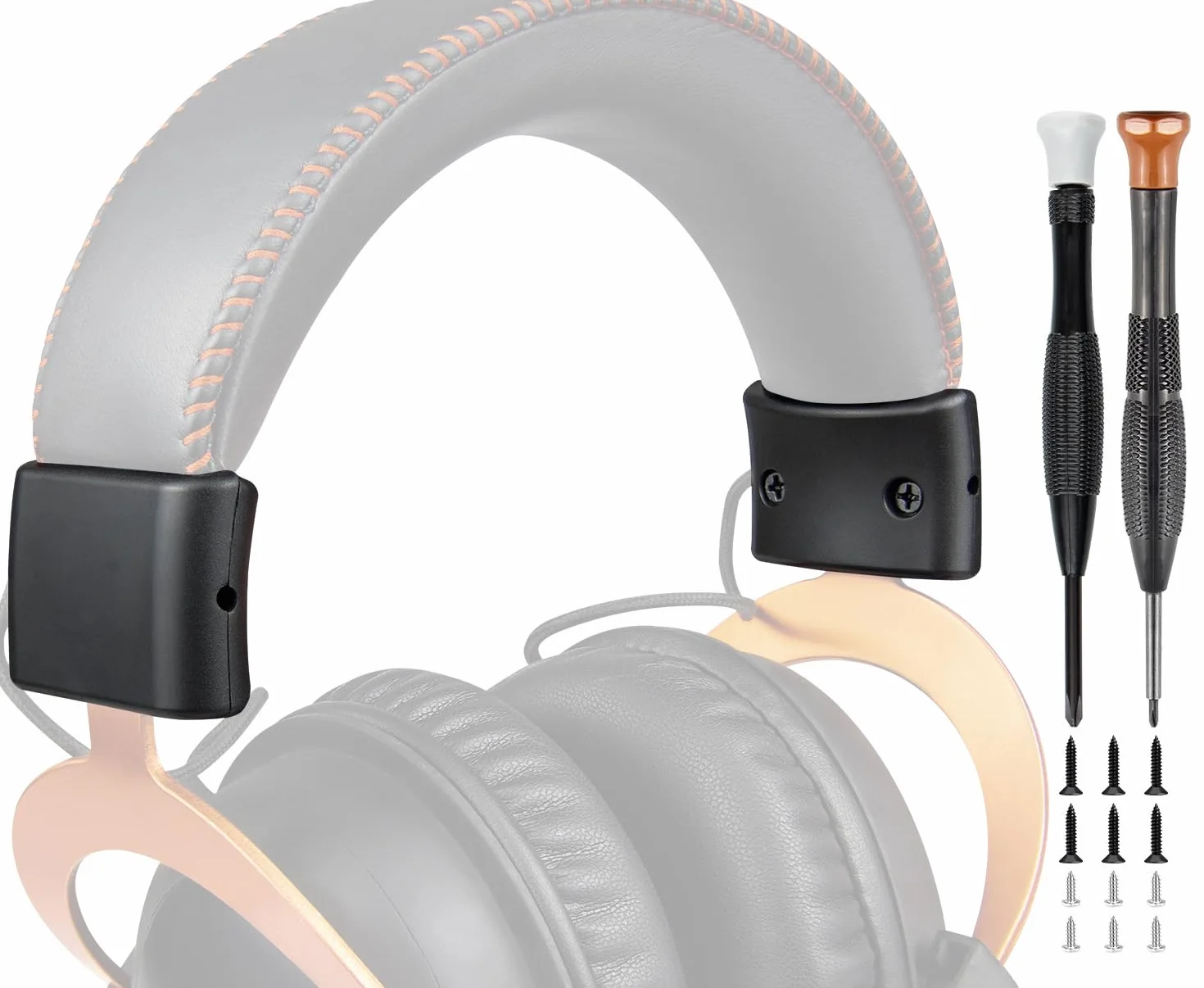 SOULWIT Ulepszone suwaki bocznej osłony pałąka do HyperX Cloud 1/2/Pro/Core/2 Core/Alpha/Alpha S/Alpha Pro/CloudX zestawów słuchawkowych, prostokątne zaślepki, zestaw naprawczy akcesoria