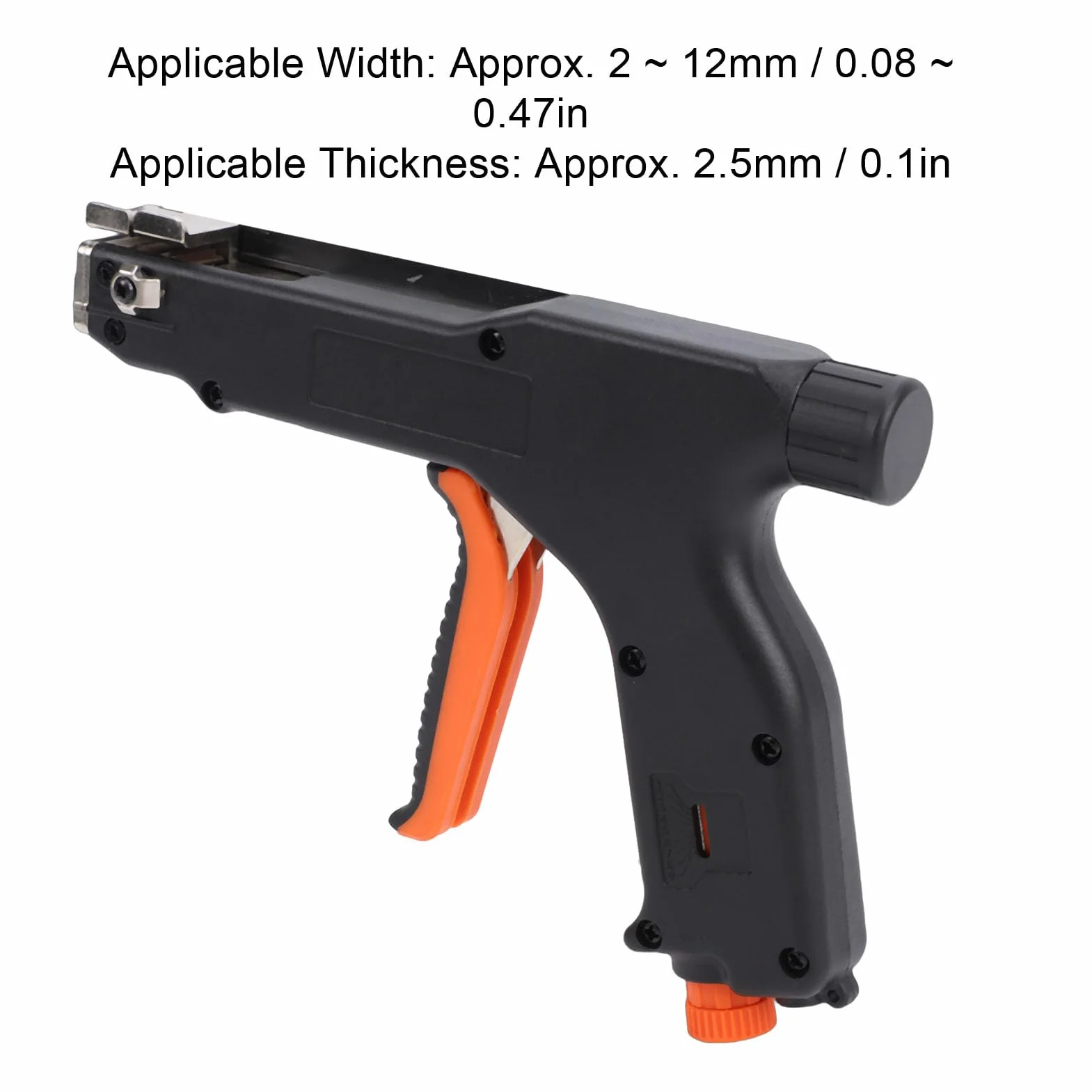 Eujgoov Pistolet do Opasek Kablowych, Samoblokujące Szczypce Nastawne ze Stali Wysokowęglowej do Nylonowych Opasek Kablowych 2–12 Mm, z Narzędziem Automatycznego Odcinania
