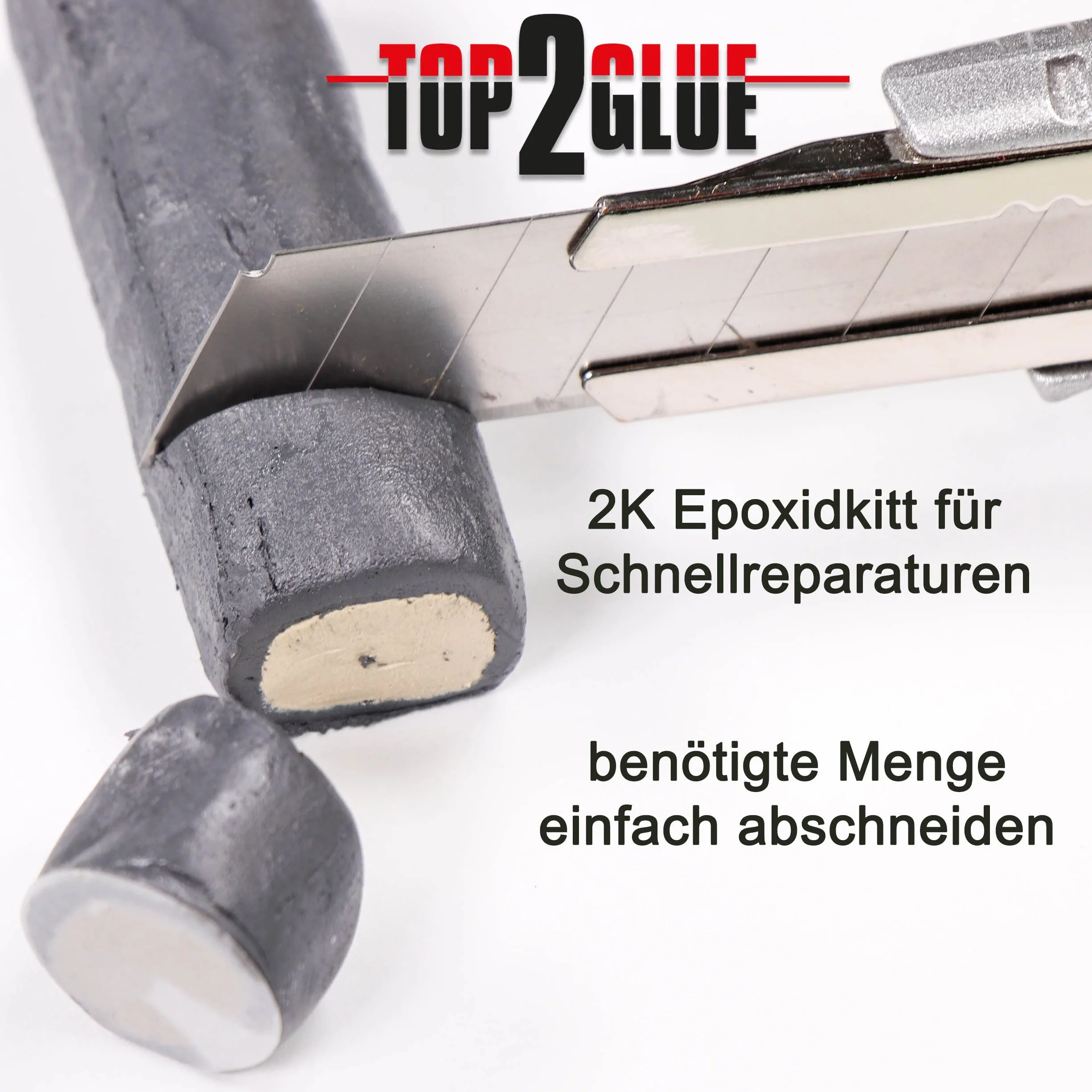 Top2Glue 2-składnikowy zestaw epoksydowy do szybkich napraw – zimny metal – narzędzia – masa naprawcza – masa z żywicy epoksydowej – 2-składnikowa żywica epoksydowa z utwardzaczem (1 sztuka)