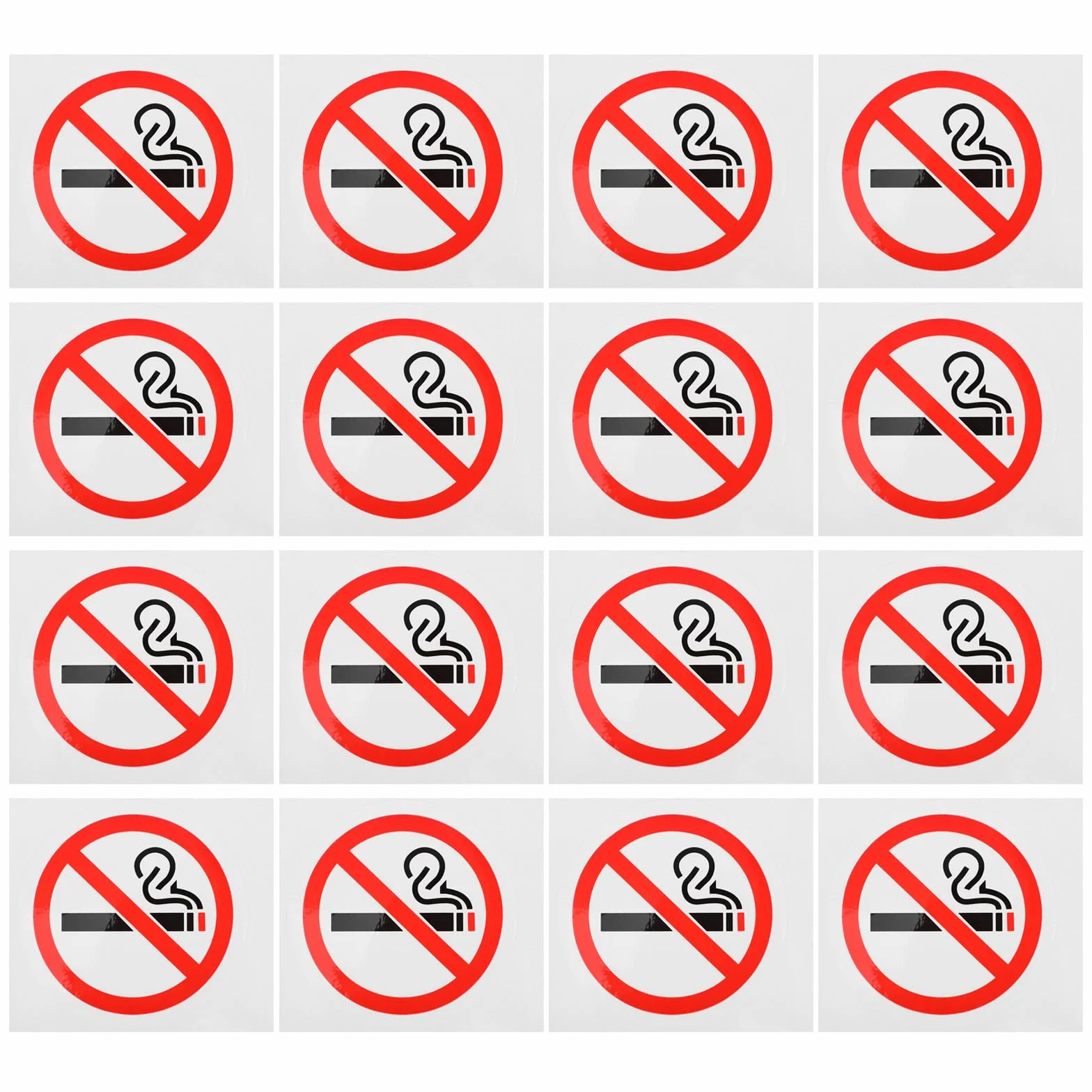 20 Sztuk Naklejki Zakaz Palenia Ścienny No Smoking Sign Czerwone Łatwe Do Naklejenia Silne Przyleganie Do Wnętrz Publicznych Miejsc