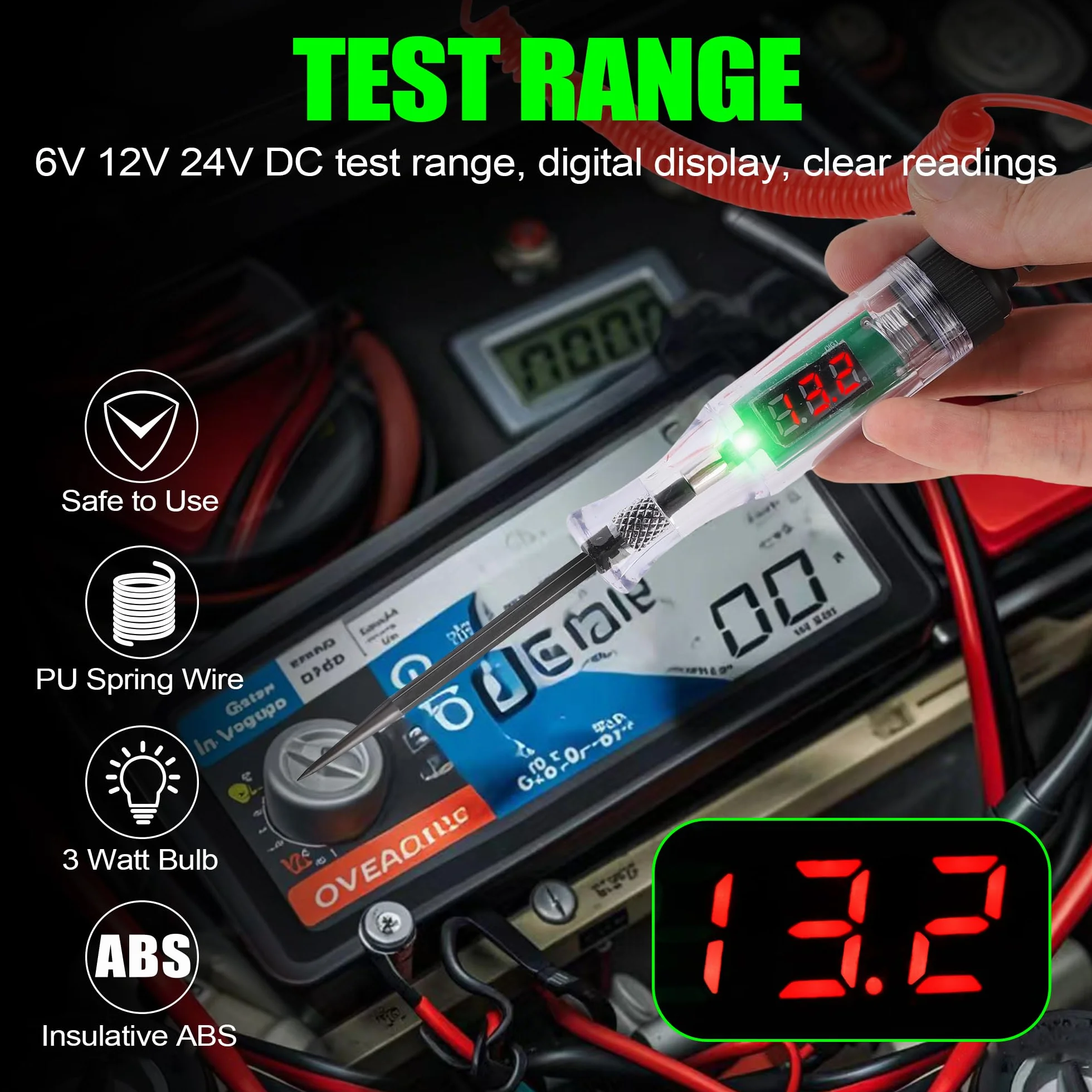 Tester obwodu samochodowego DC 3-36 V elektryczny tester izolacji
