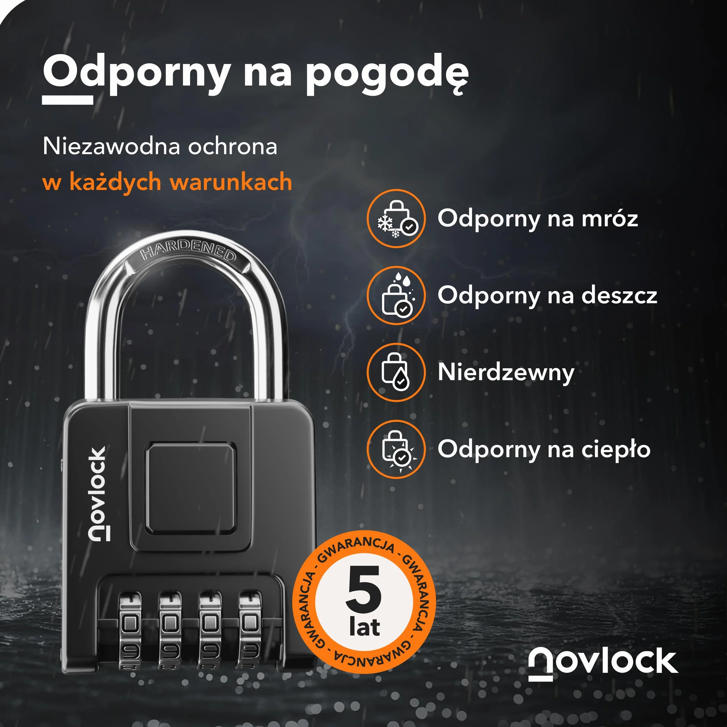 Kłódka szyfrowa – Wodoodporna, wytrzymała i przenośna – Pałąk 7 mm – Do bram, ogrodzeń, szafek, schowków i szaf narzędziowych – 1 sztuka, czarna