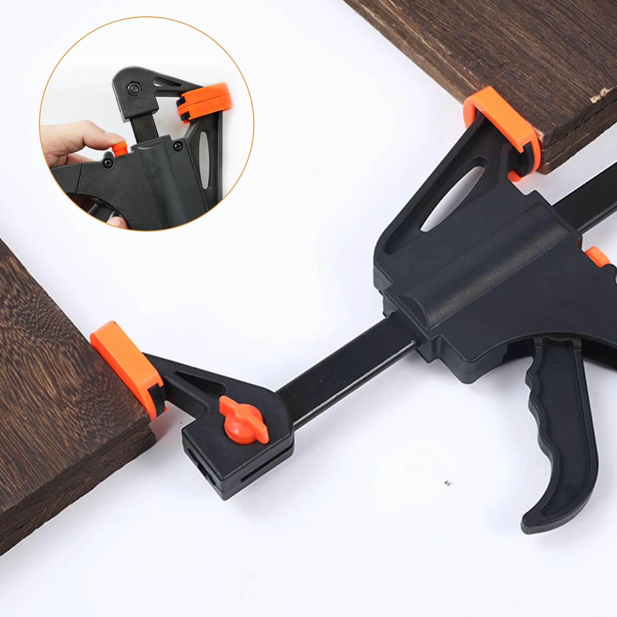 YSDMY Zaciski Quick Grip 5 szt. 10 cm zaciski prętkowe z grzechotką Quick Release, zacisk jednoręczny do obróbki drewna, rękodzieła, majsterkowania, zaciskania