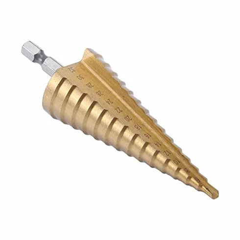 Wiertło stopniowe, wiertło stożkowe HSS, 4-32 mm, azotowany tytanem, rowek spiralny sześciokątny, wiertło do obierania materiałów, w tym stali, mosiądzu, drewna, tworzywa sztucznego
