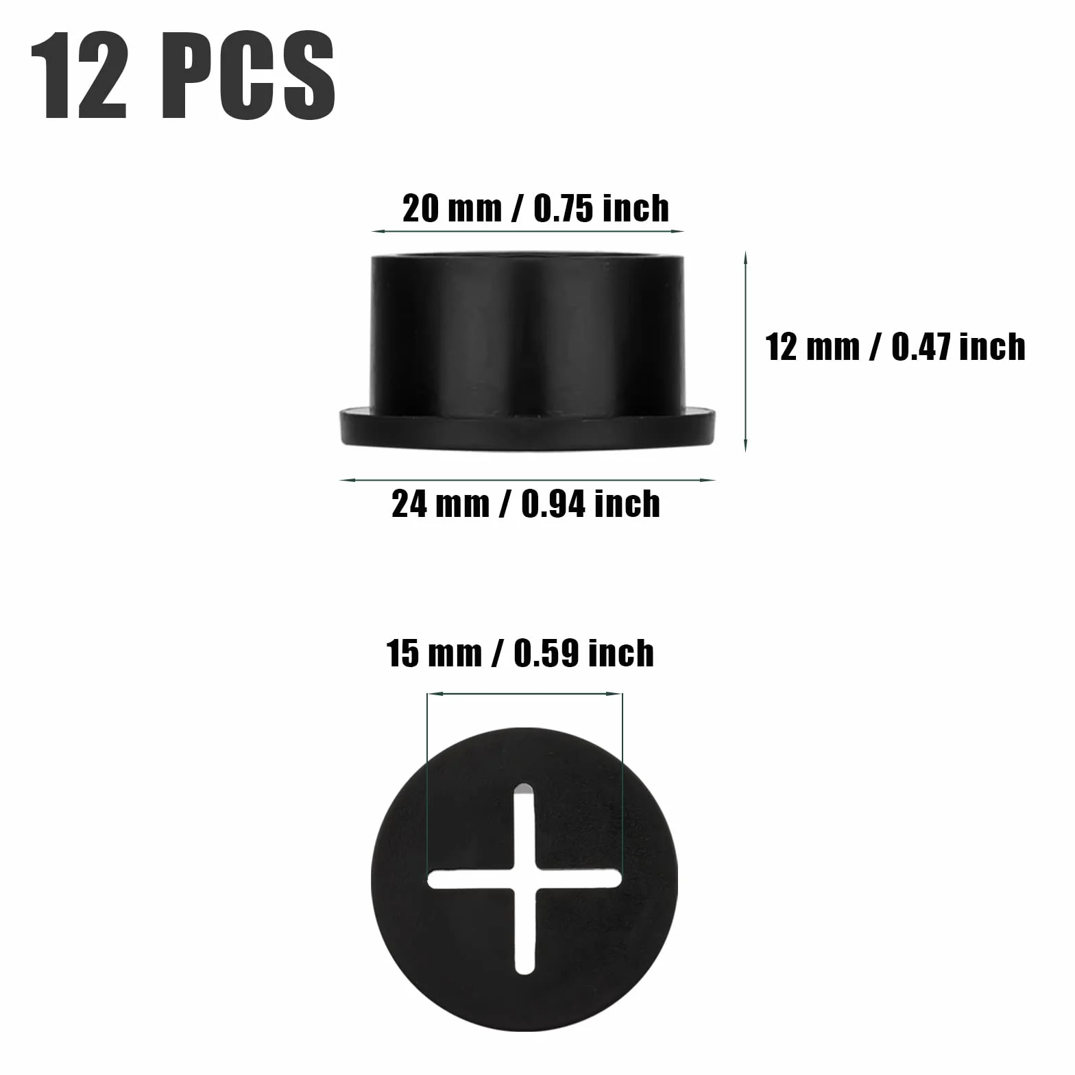 Przepust Kablowy 20mm 12 Szt. Krzyzakowy Organizer Kabli Czarny