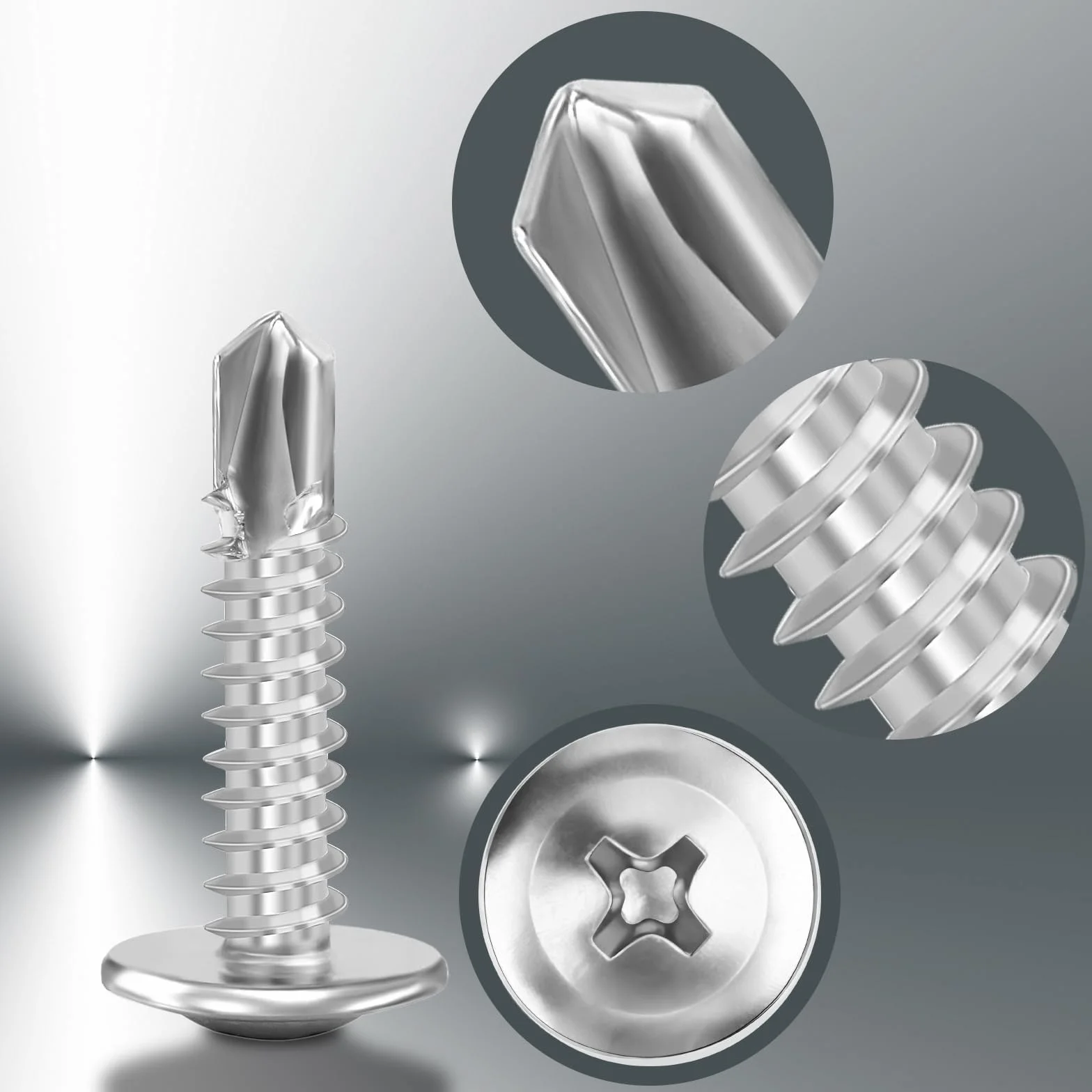Stainless Steel Self-Tapping Screws 4,2 x 13 mm 150 Pieces