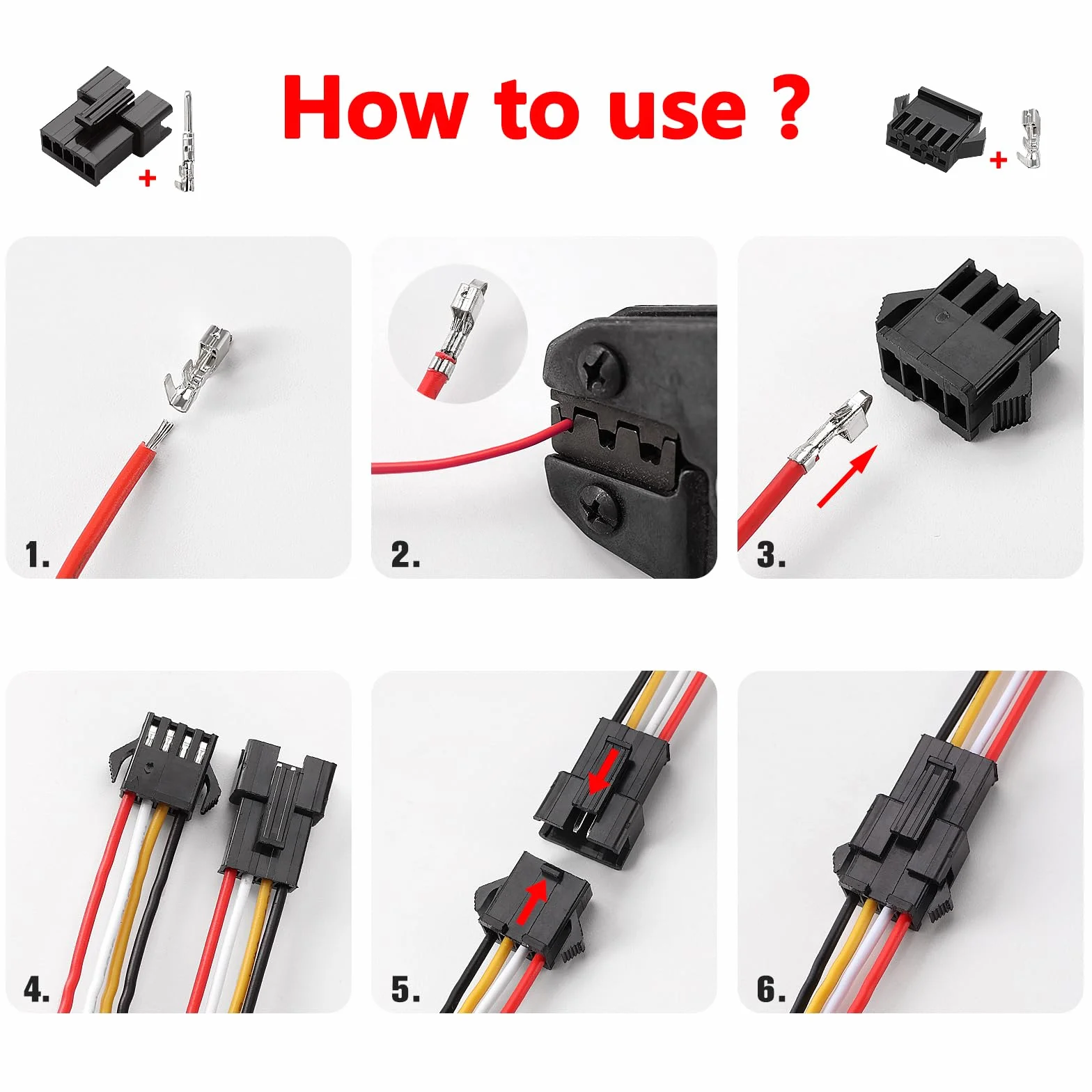 YIXISI 280 Sztuk 2.5mm Rastrze 2/3/4/5/6-Pinowych Zestaw Złączy JST-SM, Zestaw Złączy JST SM Żeńskich i Męskich, z Pojedyncza Głowica Przewodem Kablowym Wstępnie Zaciśniętym 22 AWG