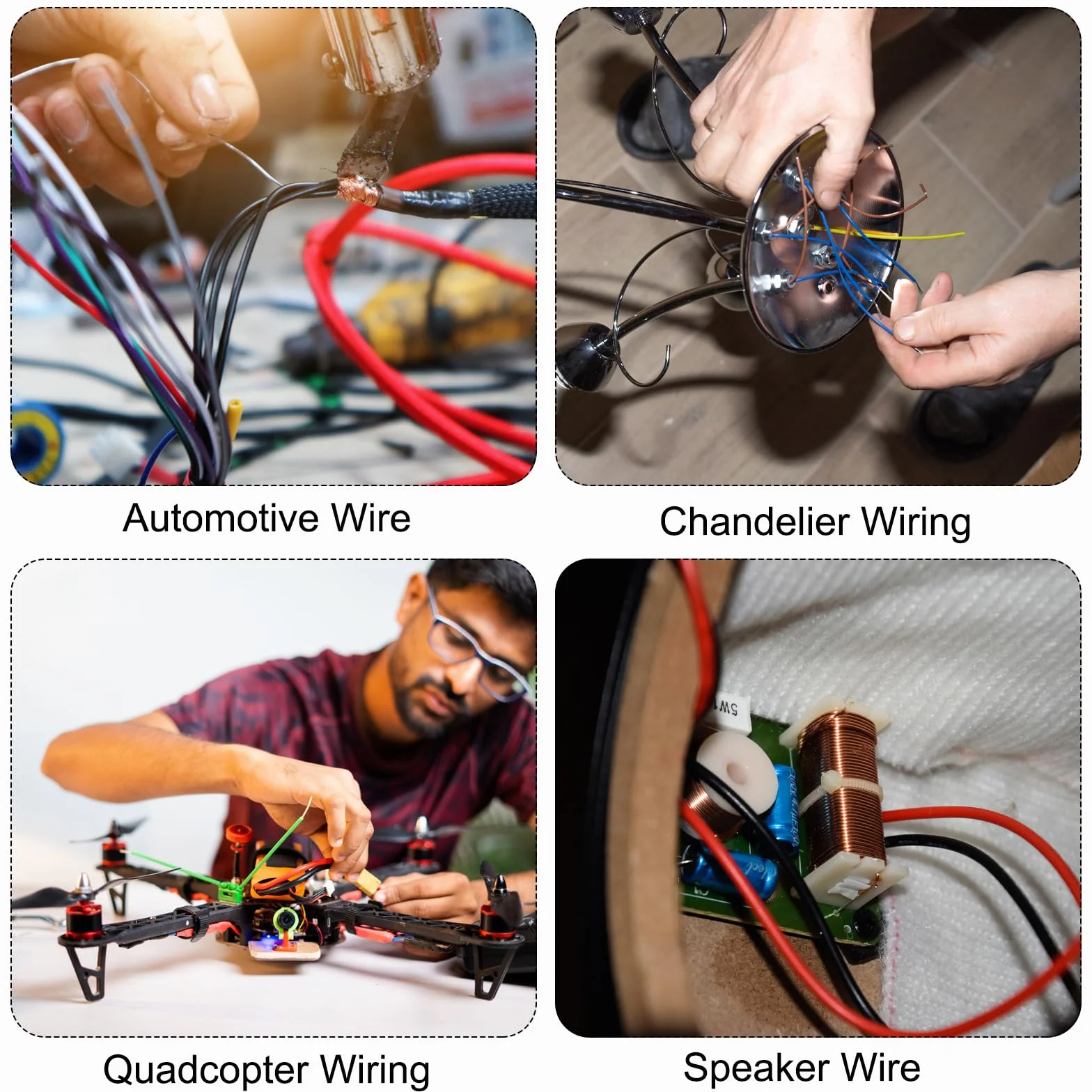 QUARKZMAN przewód elektryczny silikonowy 30 AWG drut miedziany ocynkowany 1,5 m 10 kolorów
