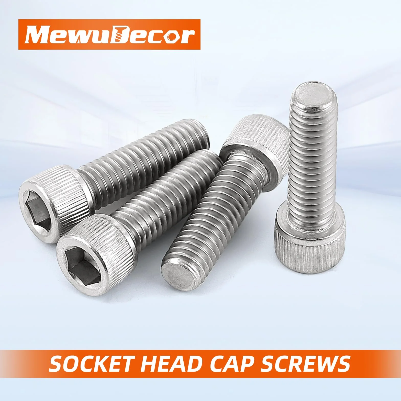 Śruby z łbem walcowym M8-1,25 x 90 mm, stal nierdzewna 304, pełny gwint, 10 szt