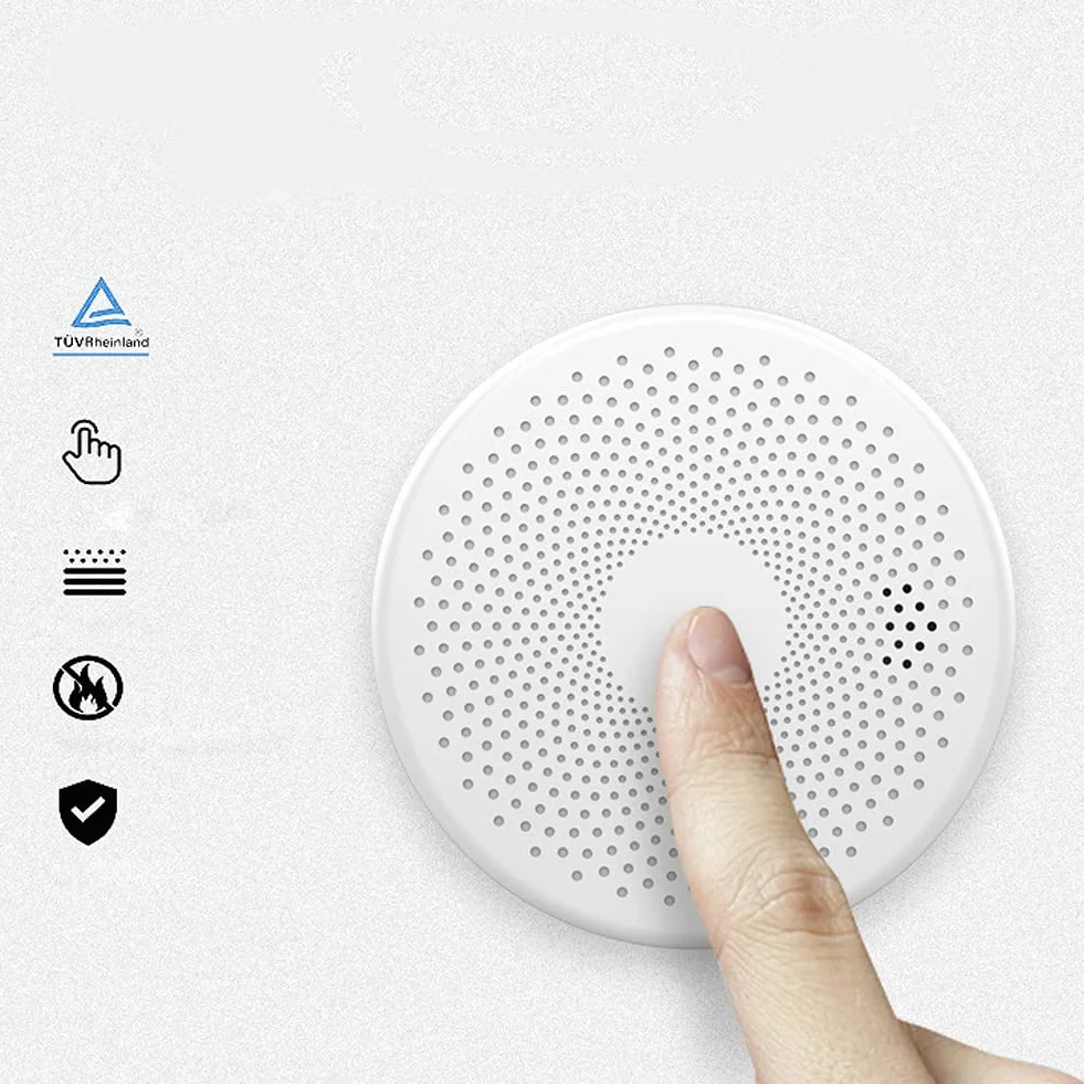 keppy Tuya WiFi 2 w 1 inteligentny czujnik dymu tlenku węgla CO detektory dźwiękowe błyskowa funkcja alarmu