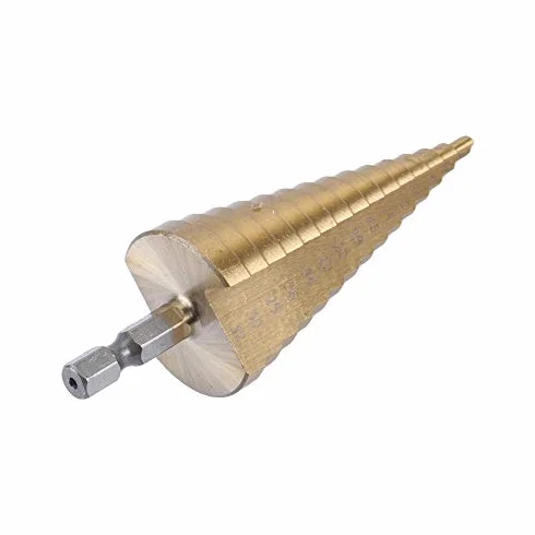 Wiertło stopniowe, wiertło stożkowe HSS, 4-32 mm, azotowany tytanem, rowek spiralny sześciokątny, wiertło do obierania materiałów, w tym stali, mosiądzu, drewna, tworzywa sztucznego