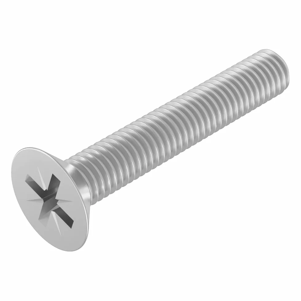 SECCARO Śruba wpuszczana M6 x 40 mm, stal szlachetna V2A VA A2, DIN 965, gniazdo krzyżakowe/PZ, pełny gwint, 20 sztuk