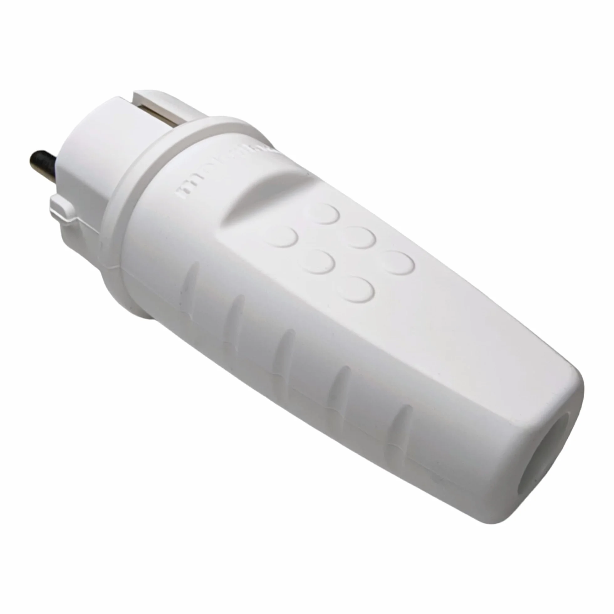 Wtyczka Gumowa 230 V, 16 A, IP44, Odporna na Pęknięcia, Wodoszczelna, Wtyczka Schuko z Zestykiem Ochronnym, z Odciążeniem, 2 Sztuki, Biała