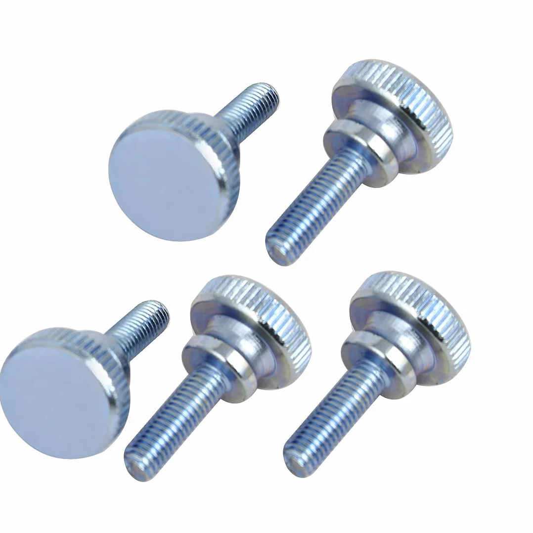 sourcingmap M5 x 16 mm płaski radełkowany łeb w pełni gwintowany śruby mocujące 5 szt.
