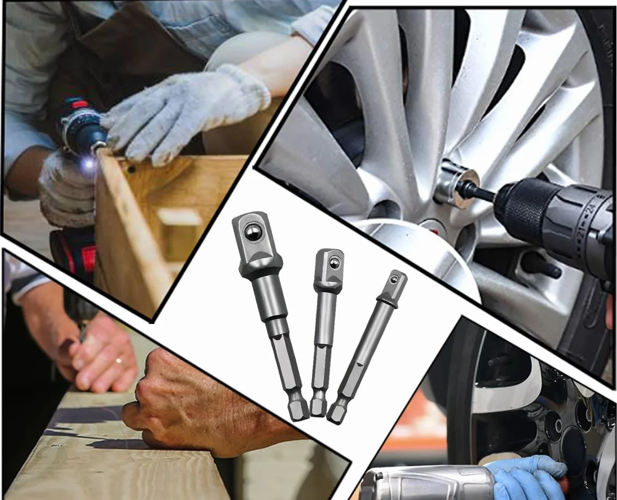 Zestaw adapterów do kluczy nasadowych 1/2", 1/4", 3/8", 8-częściowy