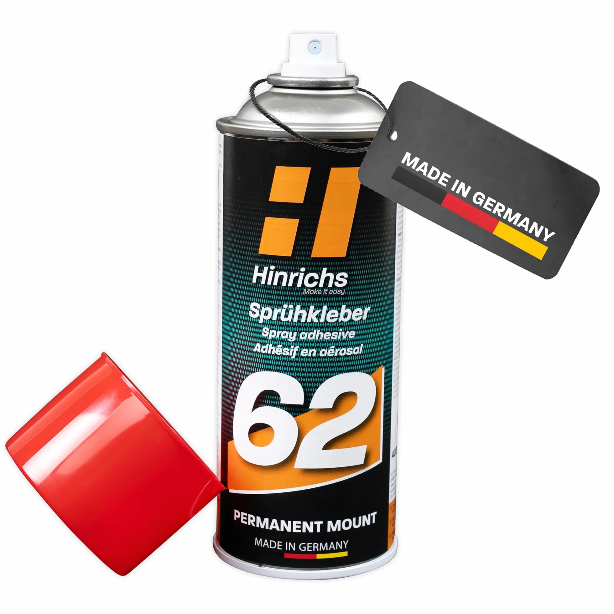 Hinrichs Spray samoprzylepny 400 ml, bardzo mocny i wodoodporny klej do dachów, tkanin, tworzyw sztucznych, papieru, kartonu, styropianu, metalu i wielu innych - majsterkowanie, kreatywne hobby i