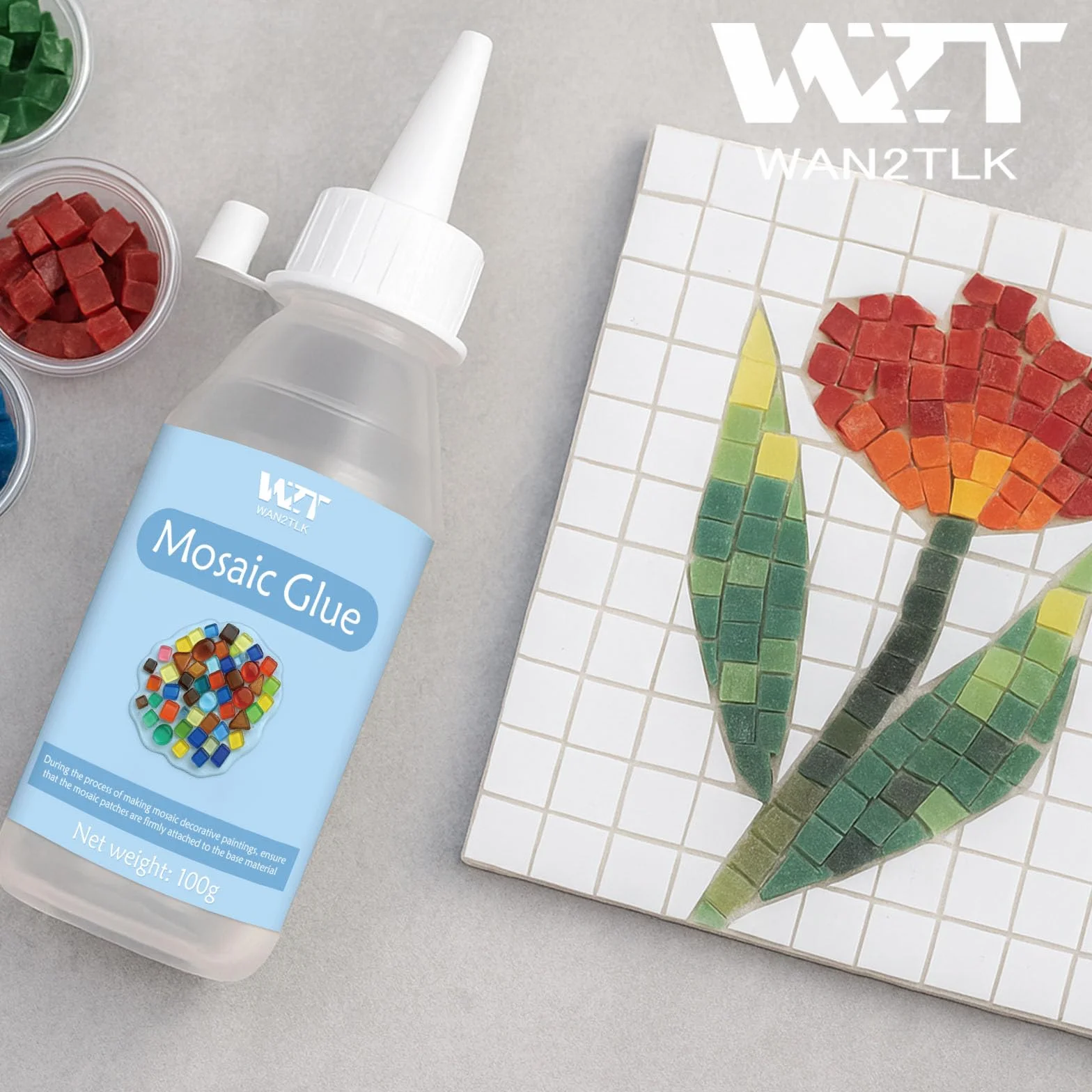 Klej mozaikowy 100 ml wodoodporny przezroczysty do płytek