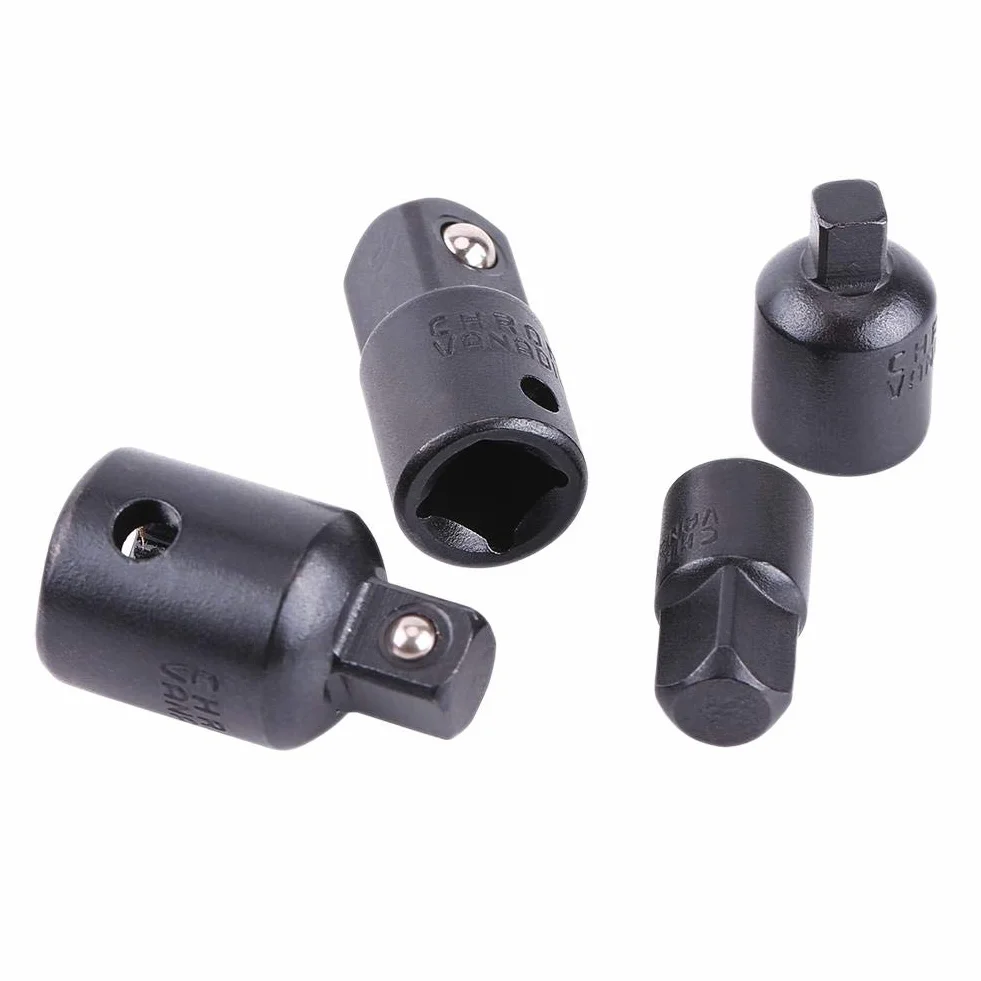 Steckdosen Reduzierer Set, 4-teilige Steckdosen Schraubendreher Konverter Set 1/2 ", 3/8", 1/4 "Steckschlüsseladapter Stecker auf Buchse 1/2" (M) - 3/8 "(F), 3/8" (M) - 1/4 "(F)