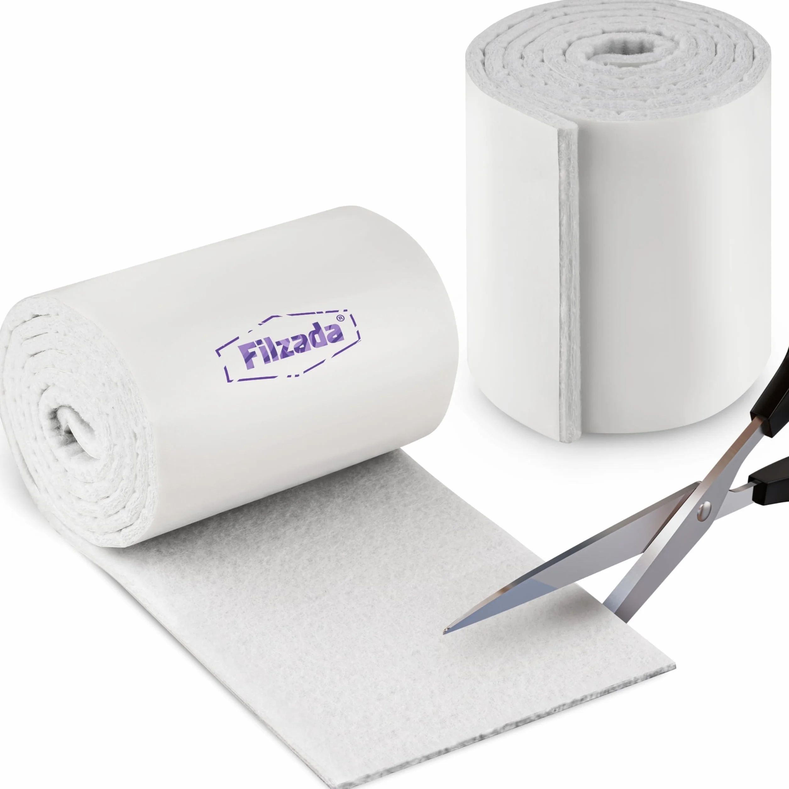 Filzada® 2x Filcowe podkładki samoprzylepne - Rolka (100 x 10 cm) - Białe - Profesjonalne podkładki meblowe Filc o idealnej sile klejenia