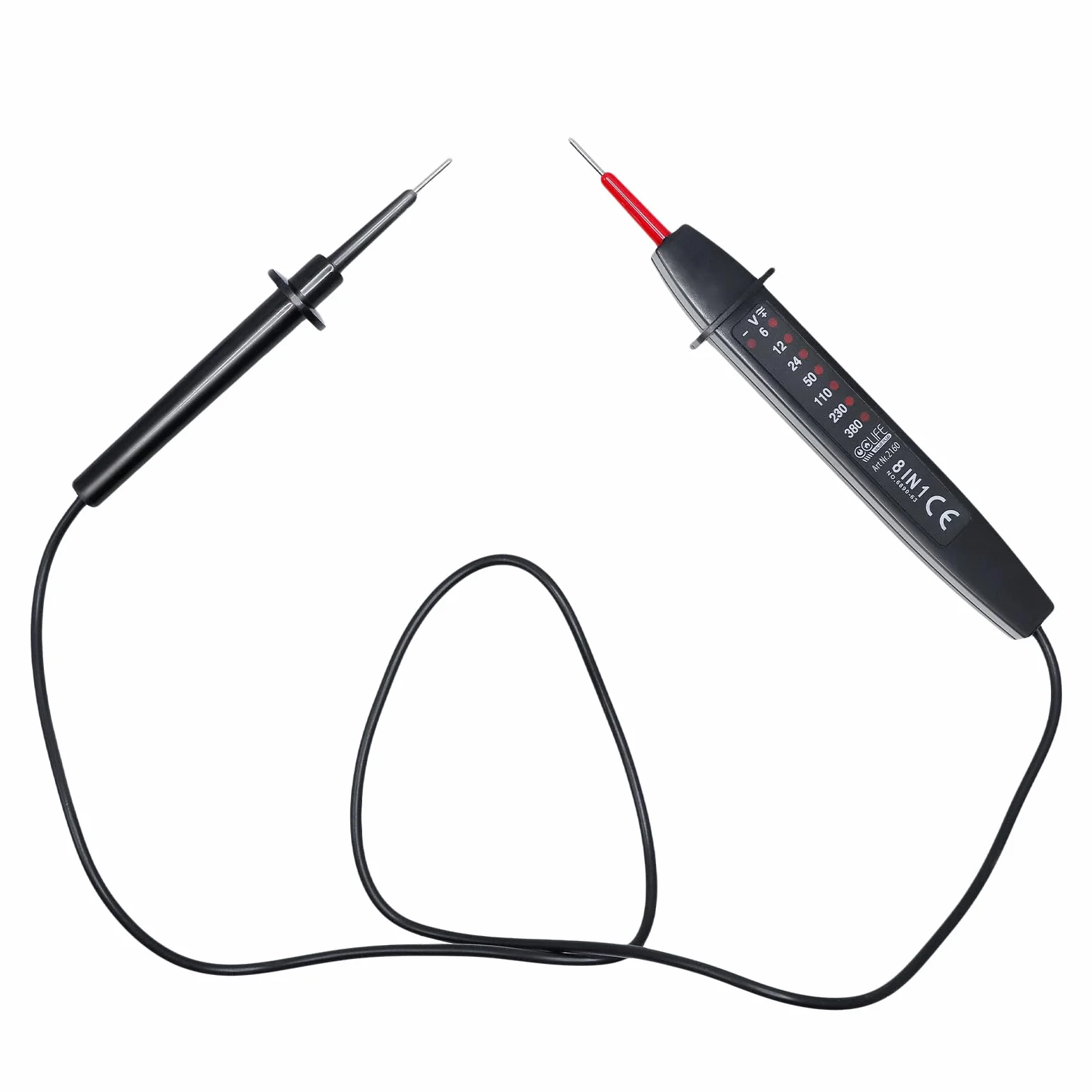 CCLIFE Tester napięcia 2-biegunowy 6-380V AC/DC tester fazy