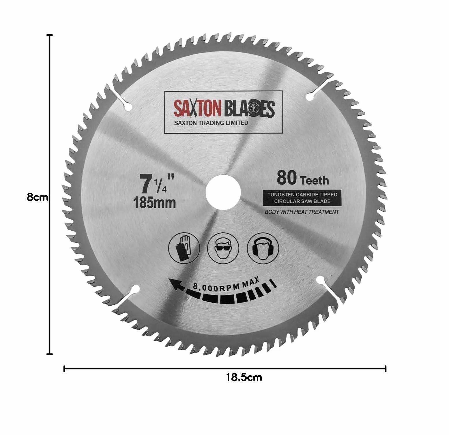 TCT18580T20B TCT Brzeszczot do piły tarczowej 185 mm x 80 T x 20 mm otwór 16 mm do Bosch Makita itp.
