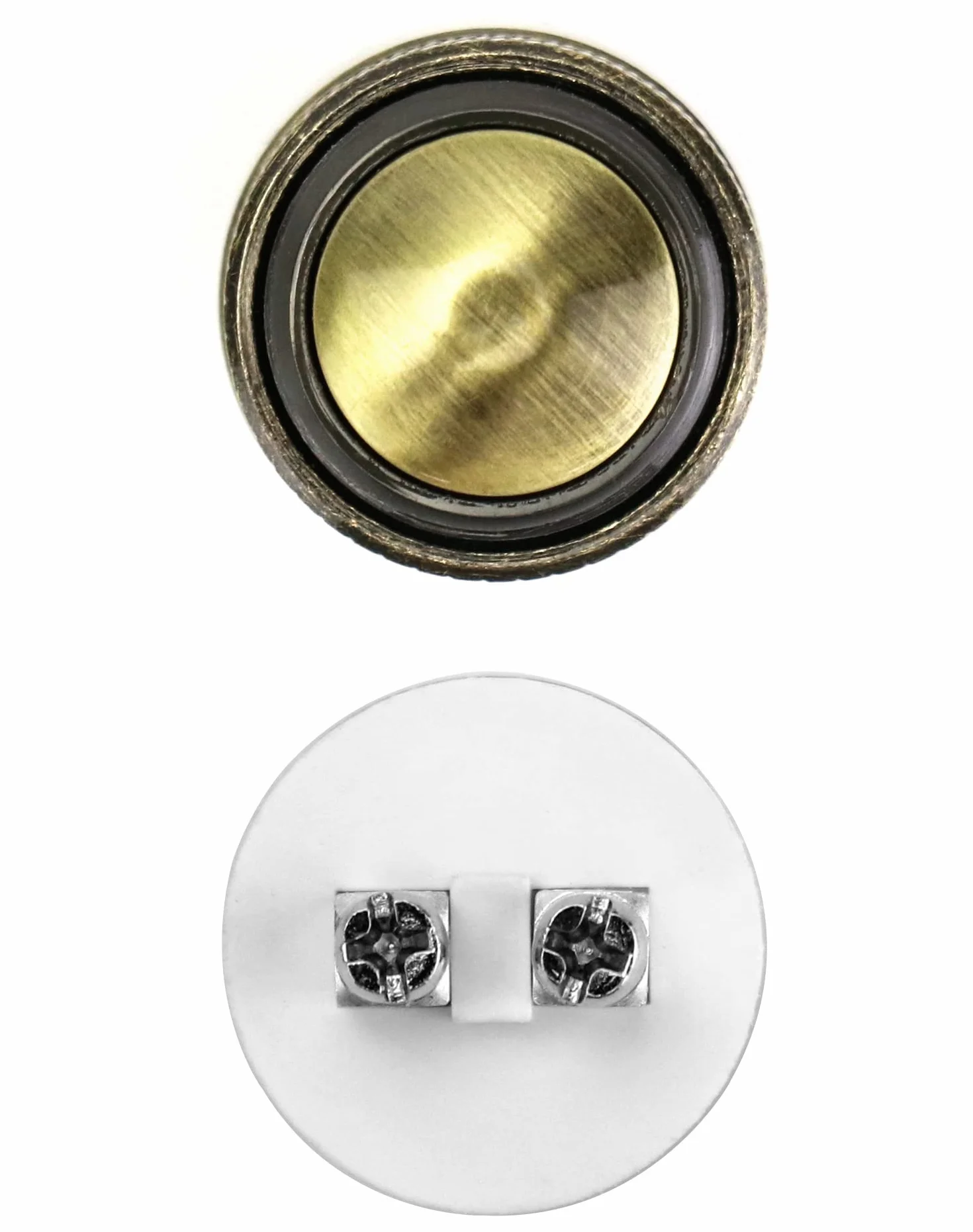 QWORK® 16MM mosiężny dzwonek do drzwi chwilowy przyciskowy przełącznik wciskany 12V 36V DC 2A 1NO wodoodporny do samochodu AGD
