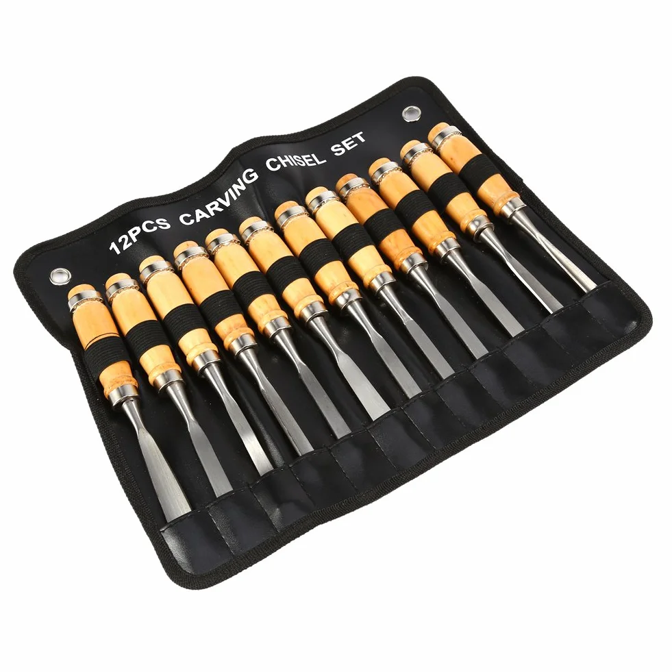 Ejoyous Zestaw 12 Dłut Drążonych Do Rzeźbienia W Drewnie