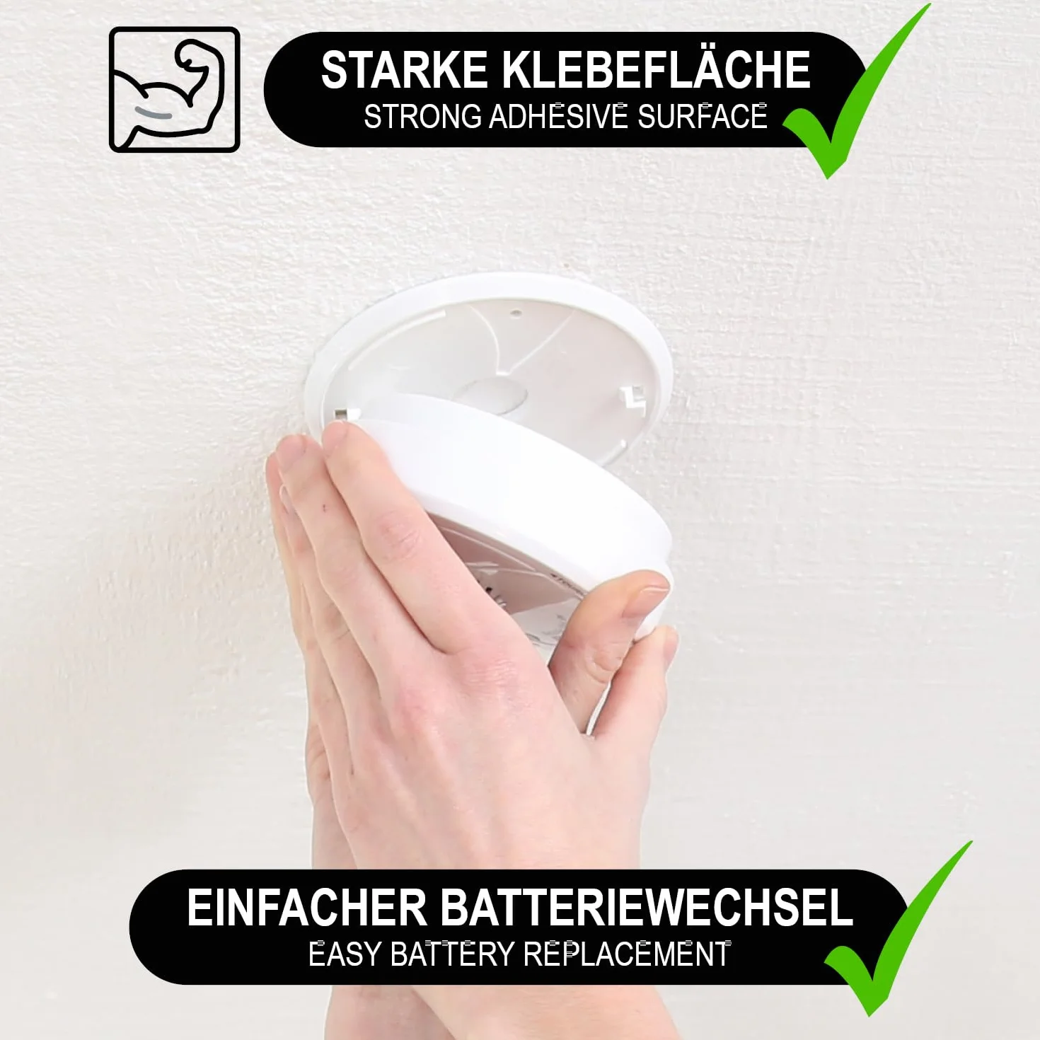 COM-FOUR® 5x uchwyt magnetyczny do czujek bezpieczenstwa - uchwyt do klejenia lub wiercenia - mocowanie z bardzo mocnymi podkladkami samoprzylepnymi do czujek dymu (05 sztuk - w kolorze srebrnym)
