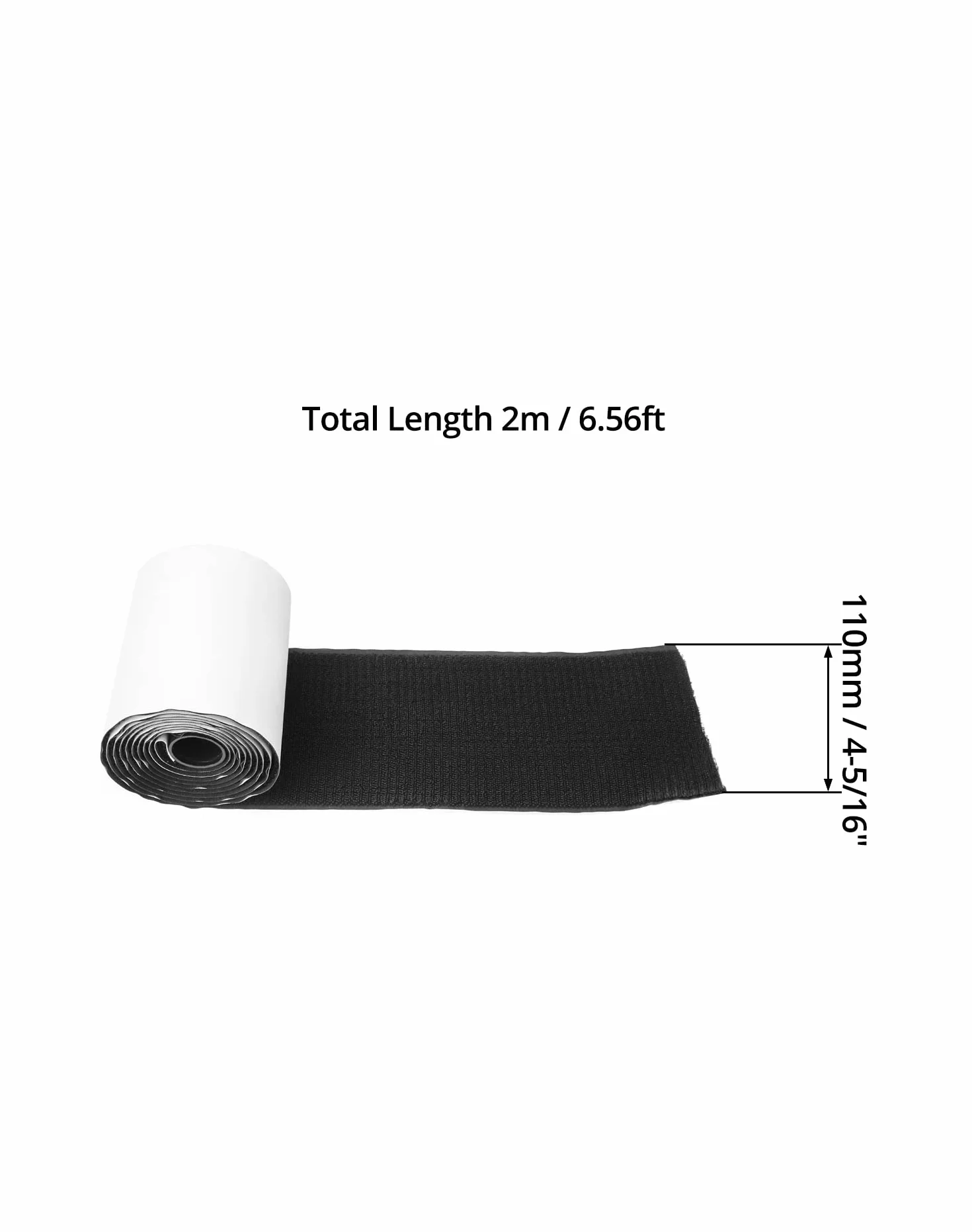 QWORK® Samoprzylepna taśma rzepowa Extra Strong - 11cm x 2M - Nylonowa taśma rzepowa nadająca się do cięcia do mocowania poduszek na kanapie, dywanów, pedałów gitarowych, zarządzania kablami