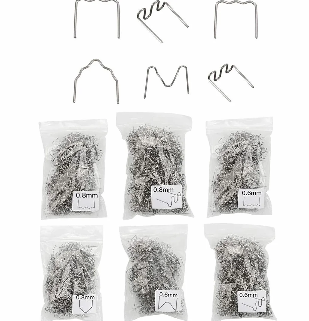 1200 sztuk gorących zszywek, 0,8 mm / 0,6 mm, akcesoria spawalnicze, naprawa do samochodu, tworzywa sztucznego, spawania, naprawy