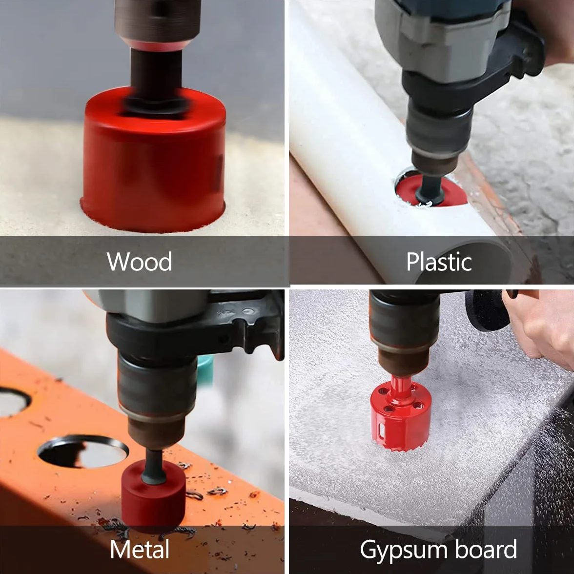 flintronic Hole saw, zestaw otwornic, 40 mm, otwornica do bimetalu, 1 wiertło, 1 sprężyna mechaniczna, 1 klucz sześciokątny, otwornica do aluminium, drewna, płyty PCW i płyty z tworzywa sztucznego,