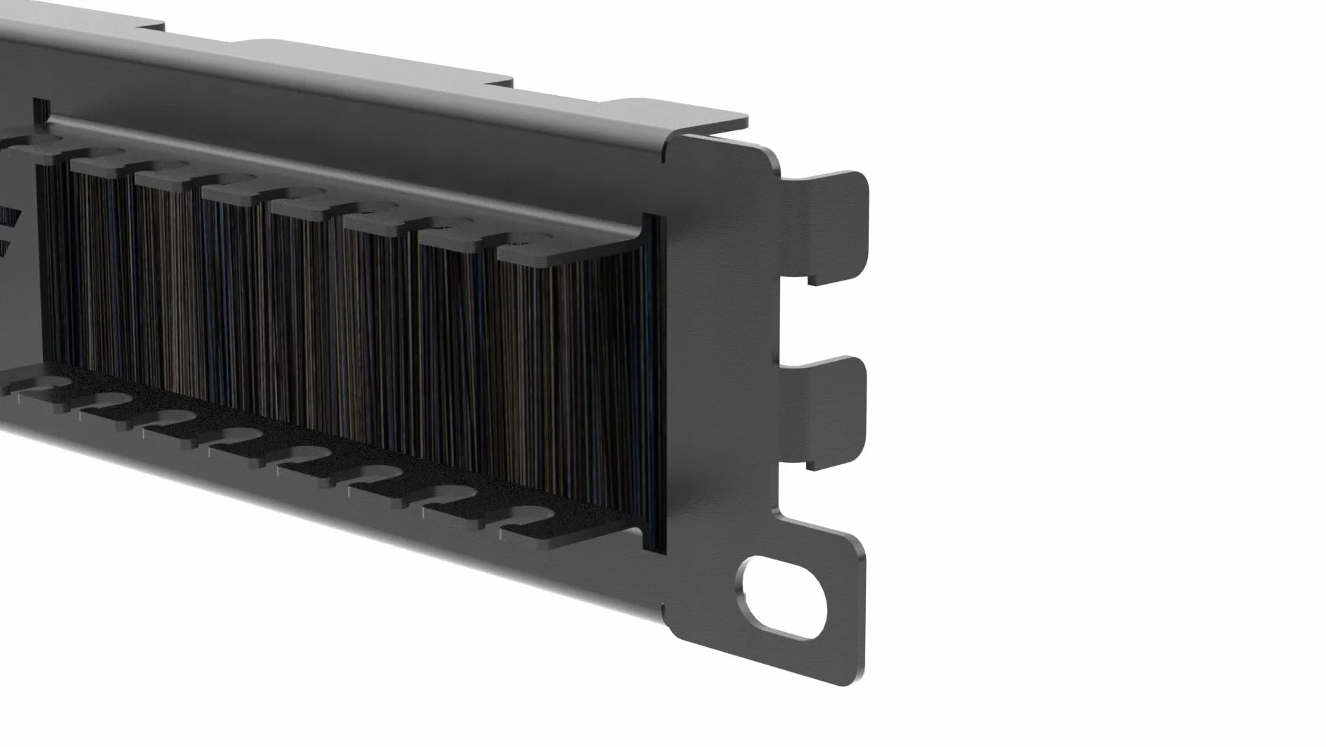 Przepust Szczotkowy Professional Rack 10 cali 1U, Metal, Czarny | Listwa do Prowadzenia Kabli z Organizerem Kabli Panel Szczotkowy Serwery Rack 10 cali