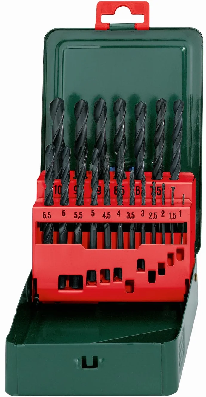 Metabo Estuche HSS-R Brocks 19 Ostre stożkowe powierzchnię 118º od 1,0 do 10,0 mm x 0,5 mm