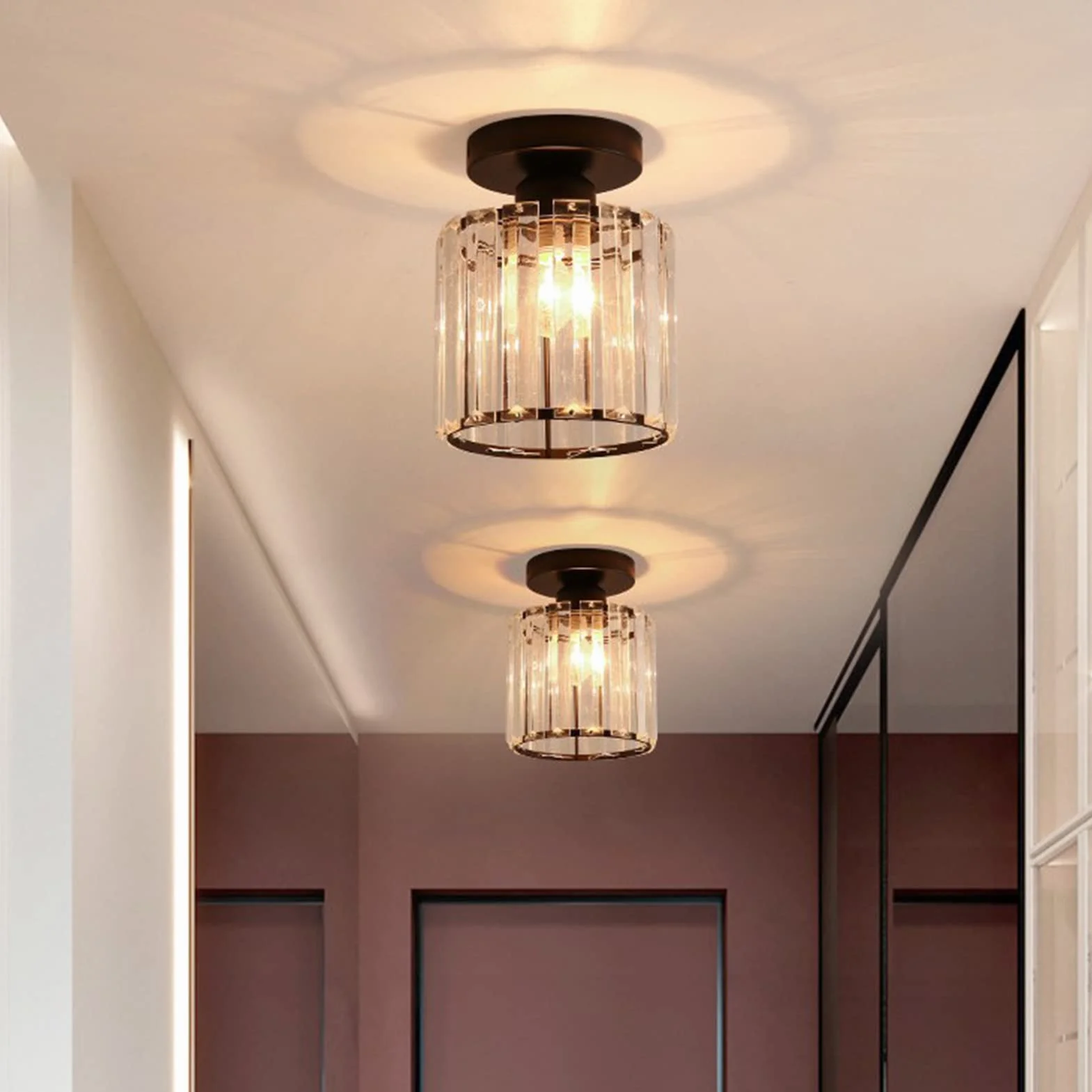 Klosz Lampy Sufitowej, E27 Fine Lighting Osłona Lampy Żyrandole Klosz do Baru Jadalnia Korytarz Salon (AUNMASah4w1mxric-11)