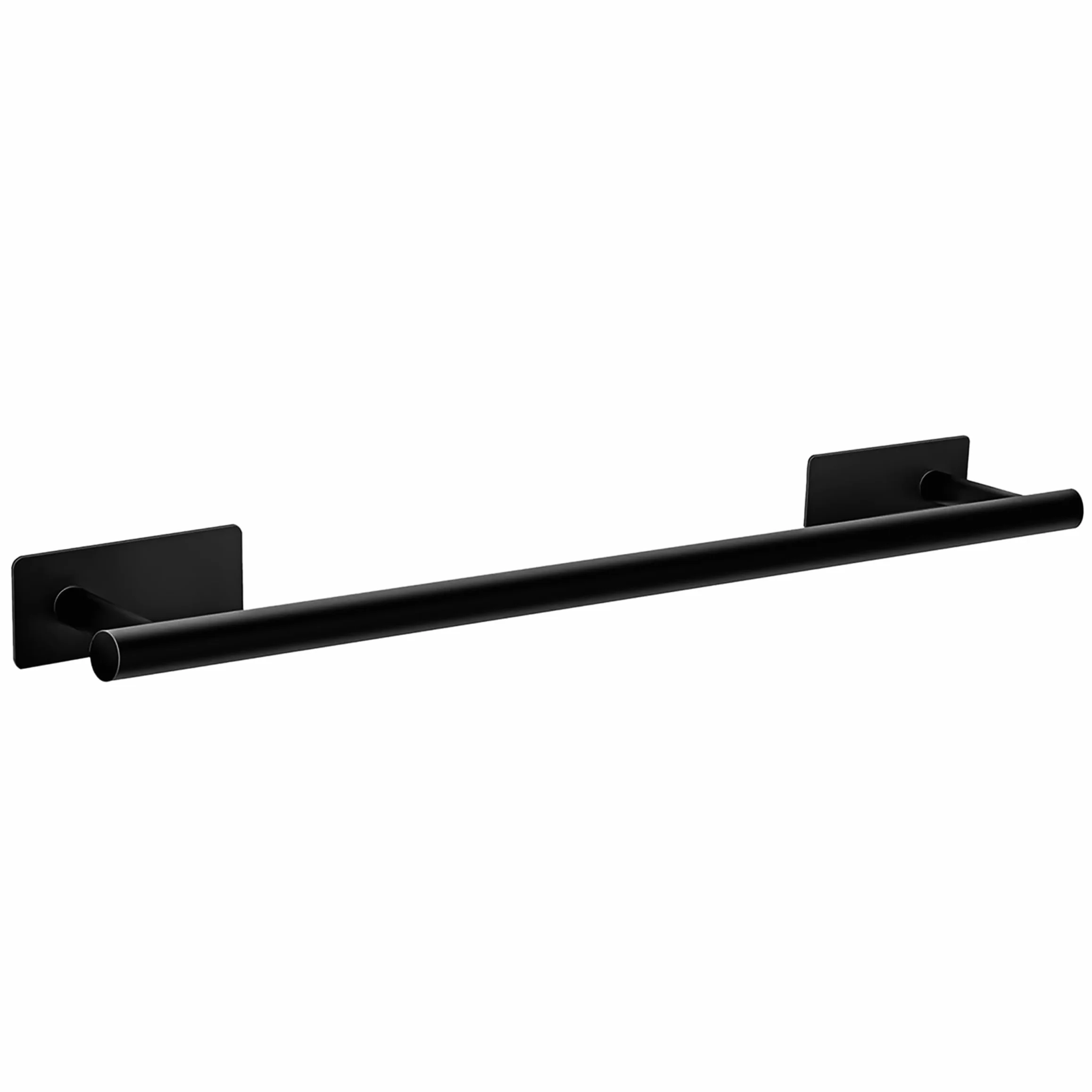 Metalowy wieszak na ręczniki, bez wiercenia, 50 cm, czarny, matowy, stal nierdzewna, uchwyt ścienny na ręcznik kąpielowy, samoprzylepny, do łazienki, kuchni, pralni