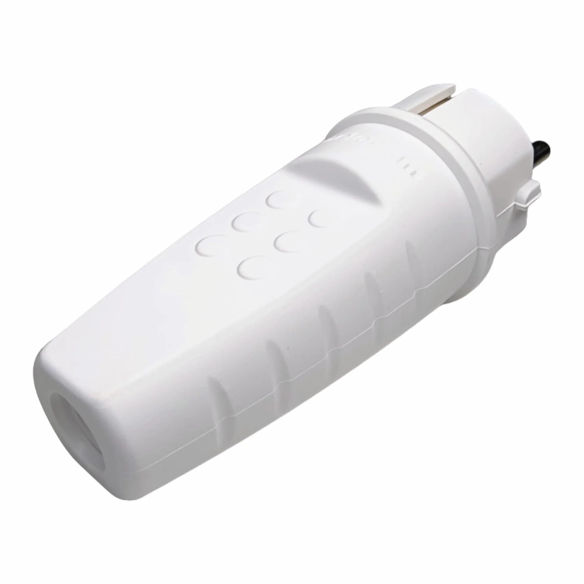 Wtyczka Gumowa 230 V, 16 A, IP44, Odporna na Pęknięcia, Wodoszczelna, Wtyczka Schuko z Zestykiem Ochronnym, z Odciążeniem, 2 Sztuki, Biała