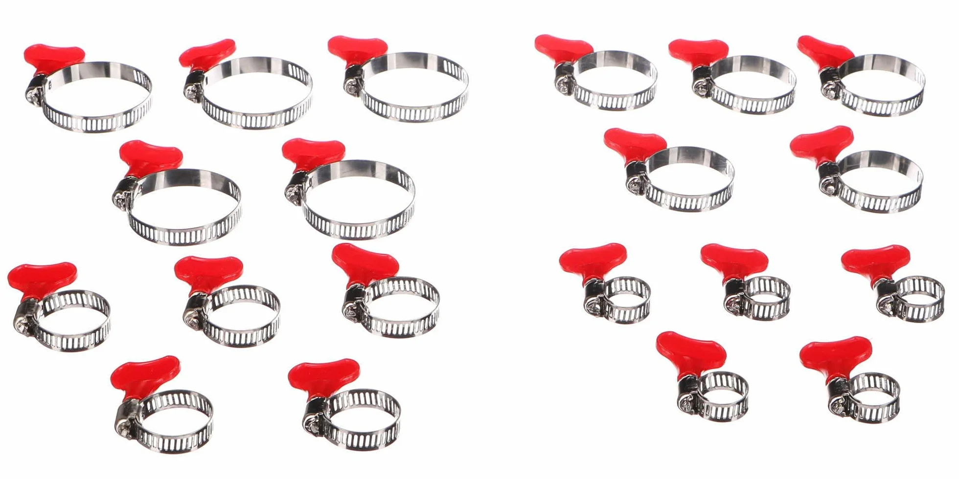 MECHANIC CONNECT SET 20 | Zestaw opasek zaciskowych z motylkiem | 10–44 mm | 20 sztuk | Stal nierdzewna