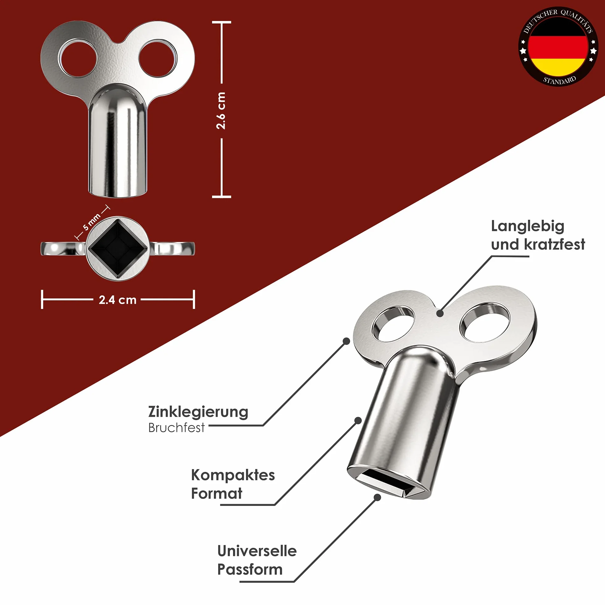 WEIDEBACH® Klucz do odpowietrzania grzejników, odpowietrzacz, 3 sztuki