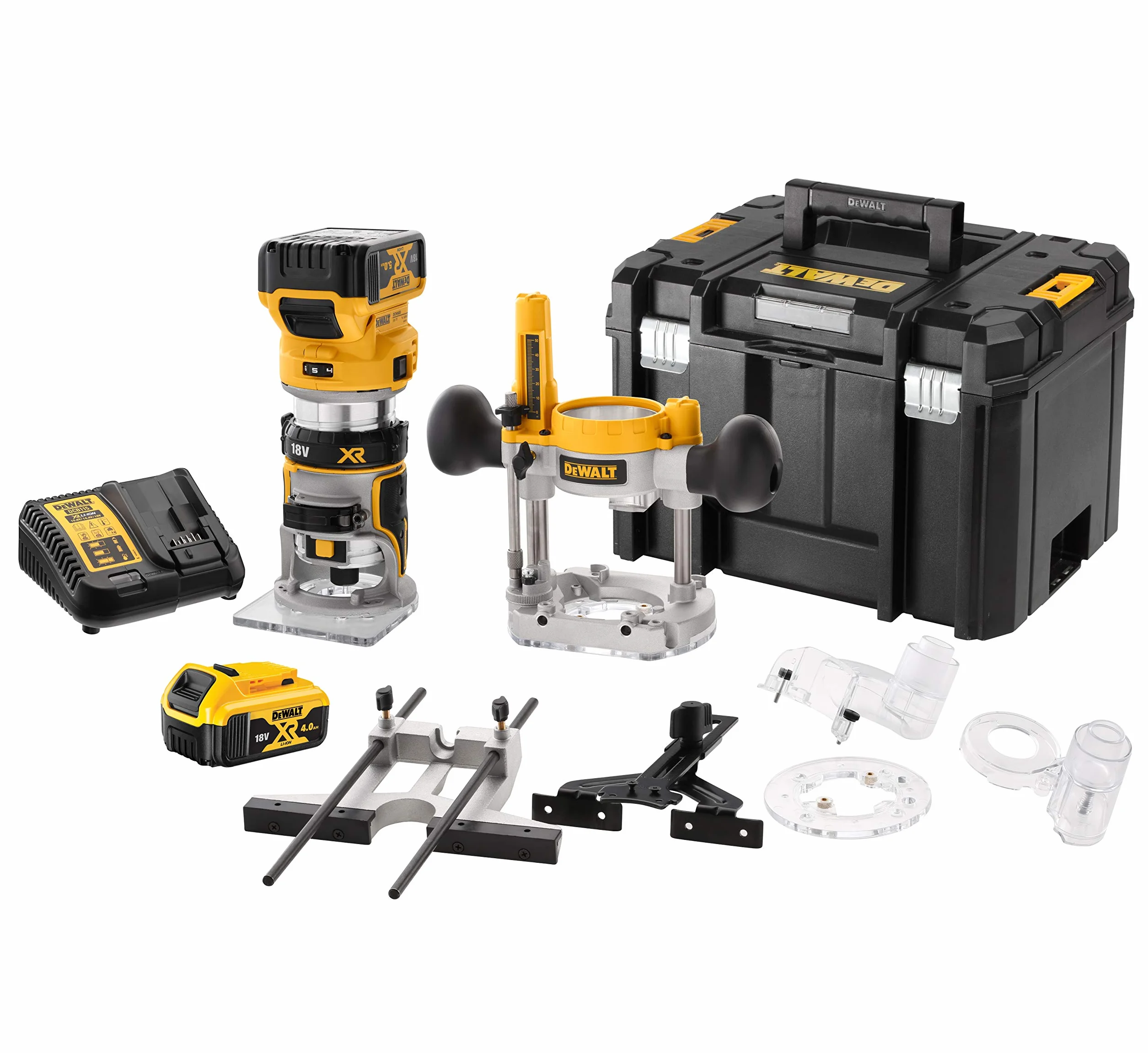 Frezarka Górnowrzecionowa 8mm 18V 2x5Ah DCW604P2 DeWalt & Dewalt Szlifierka, Czarny/Żółty, 125 mm