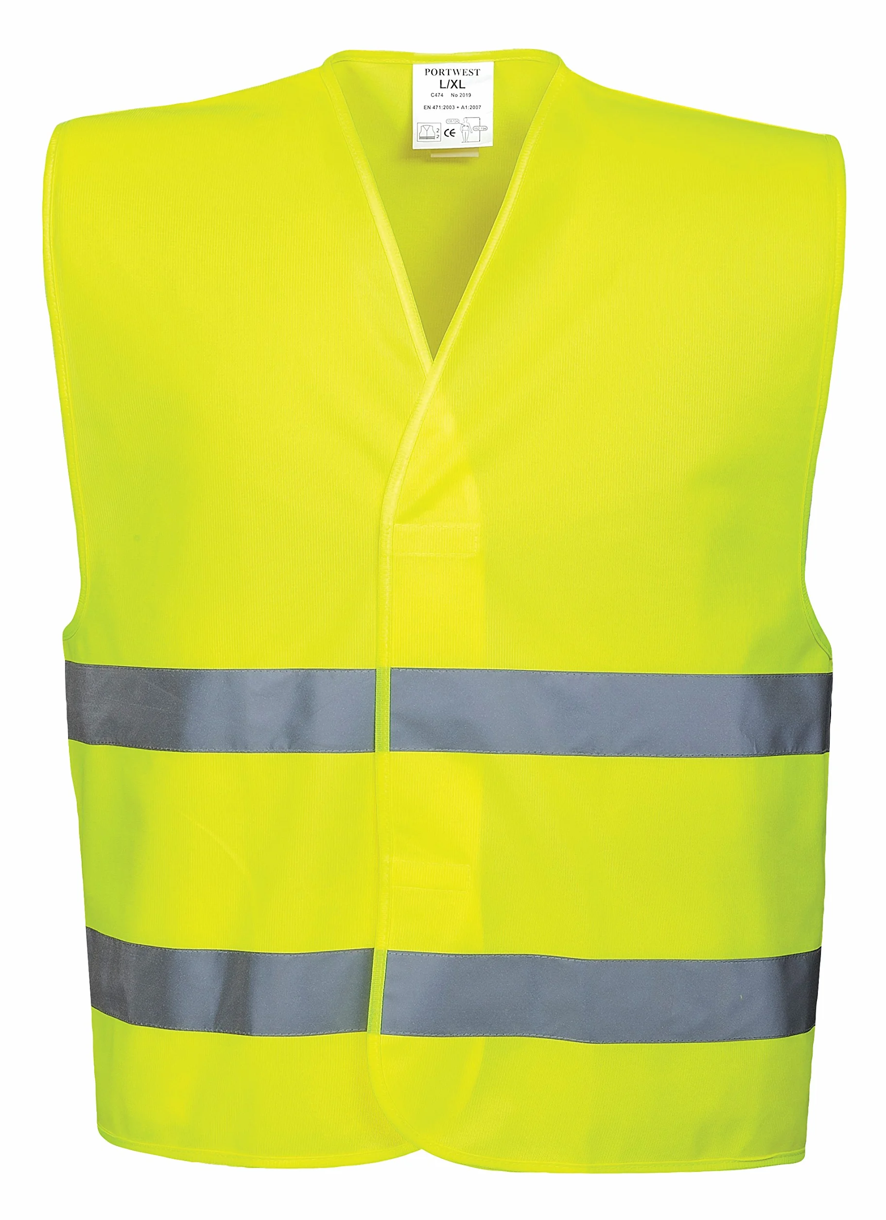 Portwest C474 Ostrzegawcza Poziomymi Kamizelka z Dwoma Tasmami, Regularny, Rozmiar 4XL/5XL, Żółty