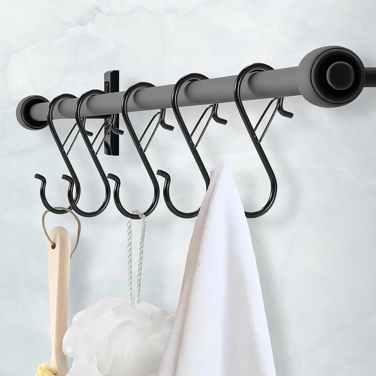 20 sztuk haczyków w kształcie litery S, 9 cm, metalowe haki do zawieszenia, z klamrą bezpieczeństwa, haczyki do zawieszania przyborów i drążka do szafy, w kuchni, łazience, sypialni, ogrodzie