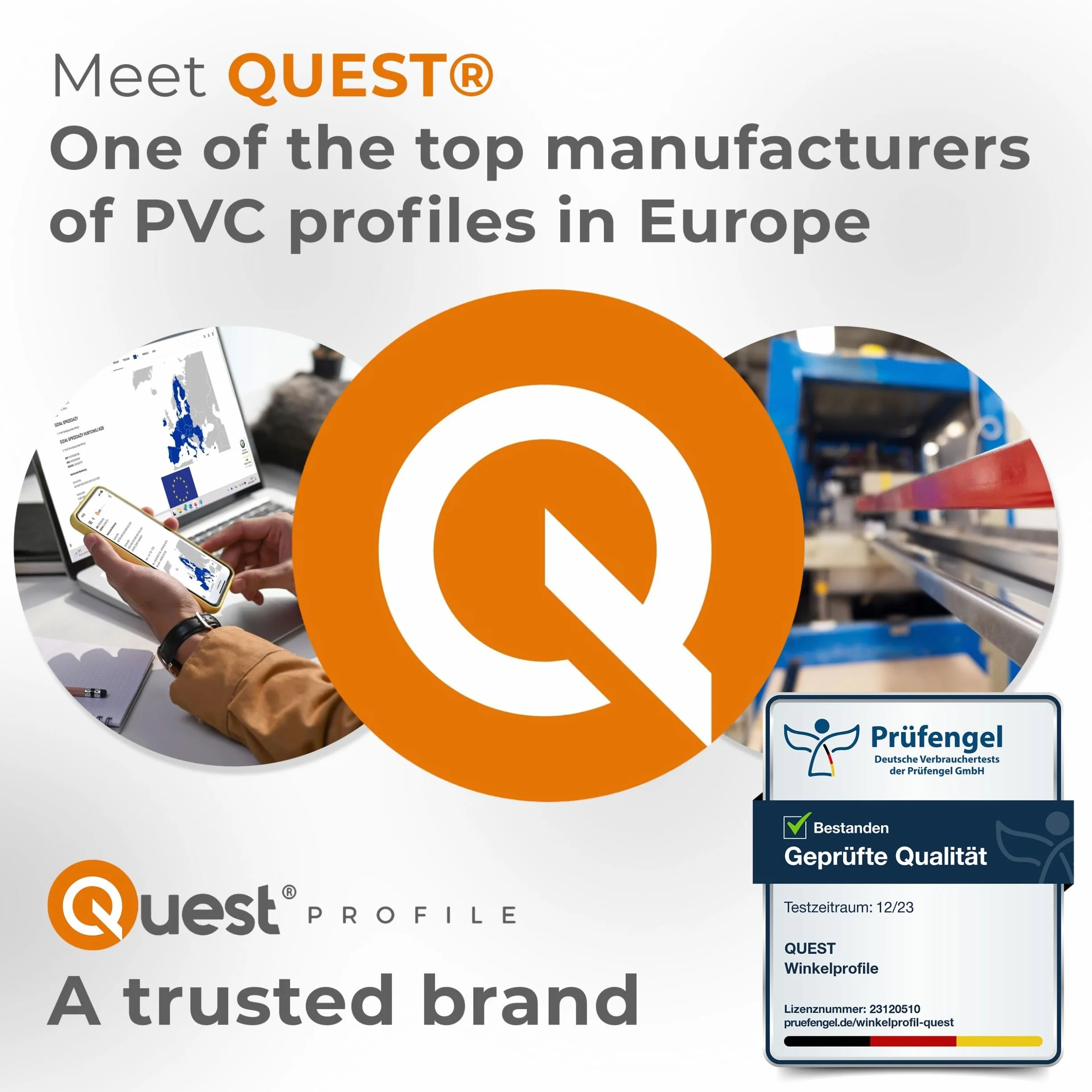QUEST Listwa płaska PVC 20 mm samoprzylepna, listwa ozdobna wykończeniowa, profil dekoracyjny, czarny, 10 m