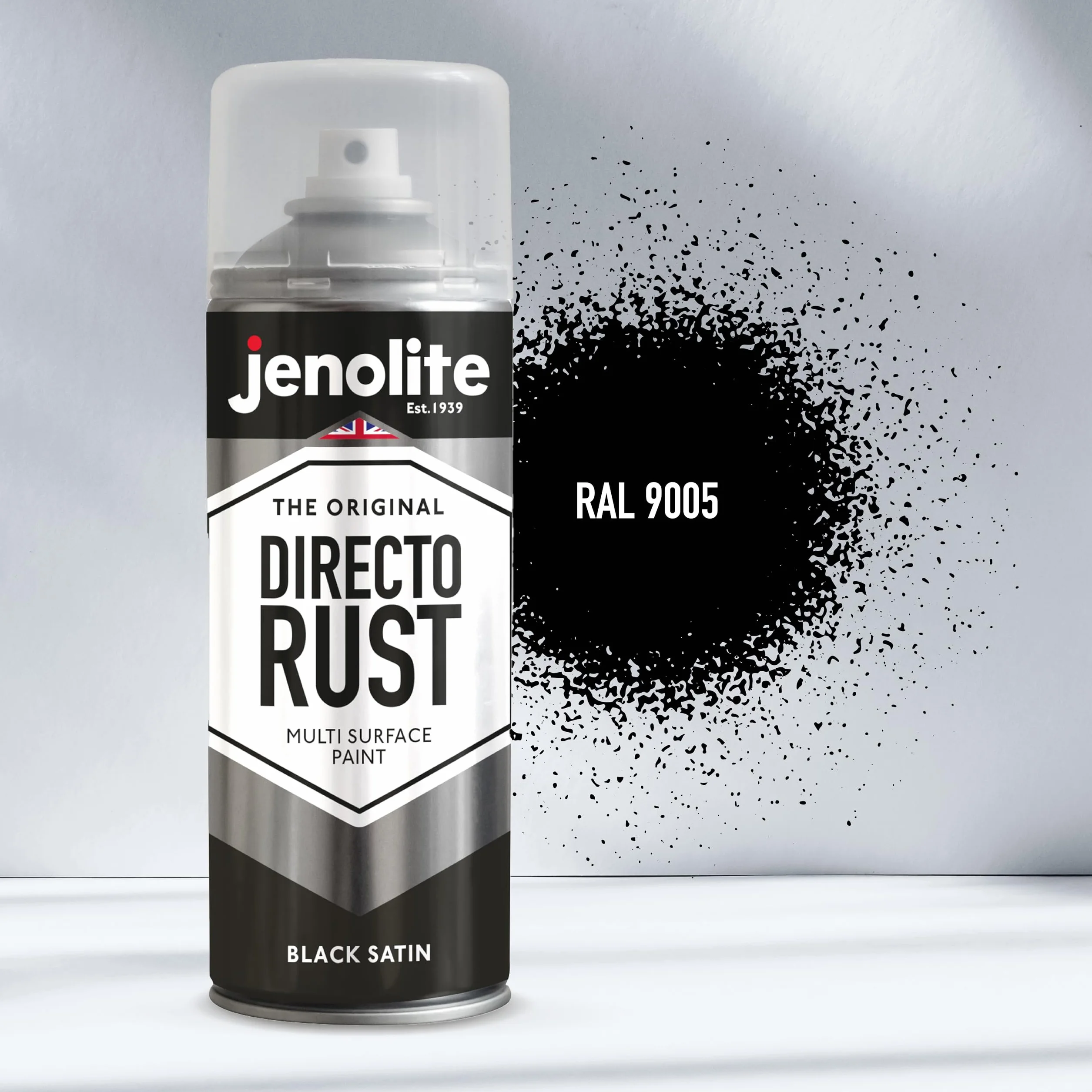 JENOLITE Directorust farba w sprayu satynowa czarna 2x400 ml RAL9005