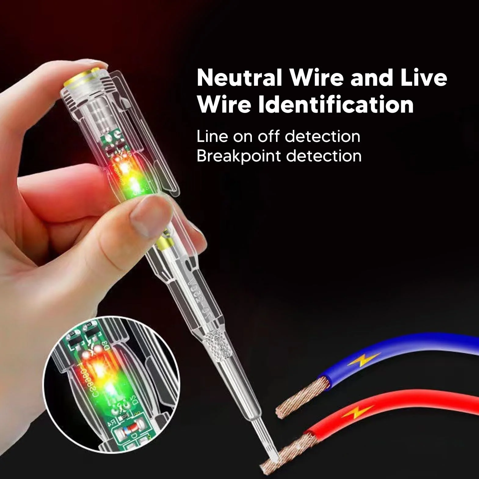 Jadeshay 70-250 V tester napięcia, długopis testowy, wykrywanie włączania/wyłączania, neutralna identyfikacja przewodu pod napięciem, powłoka ABS, tester napięcia elektrycznego