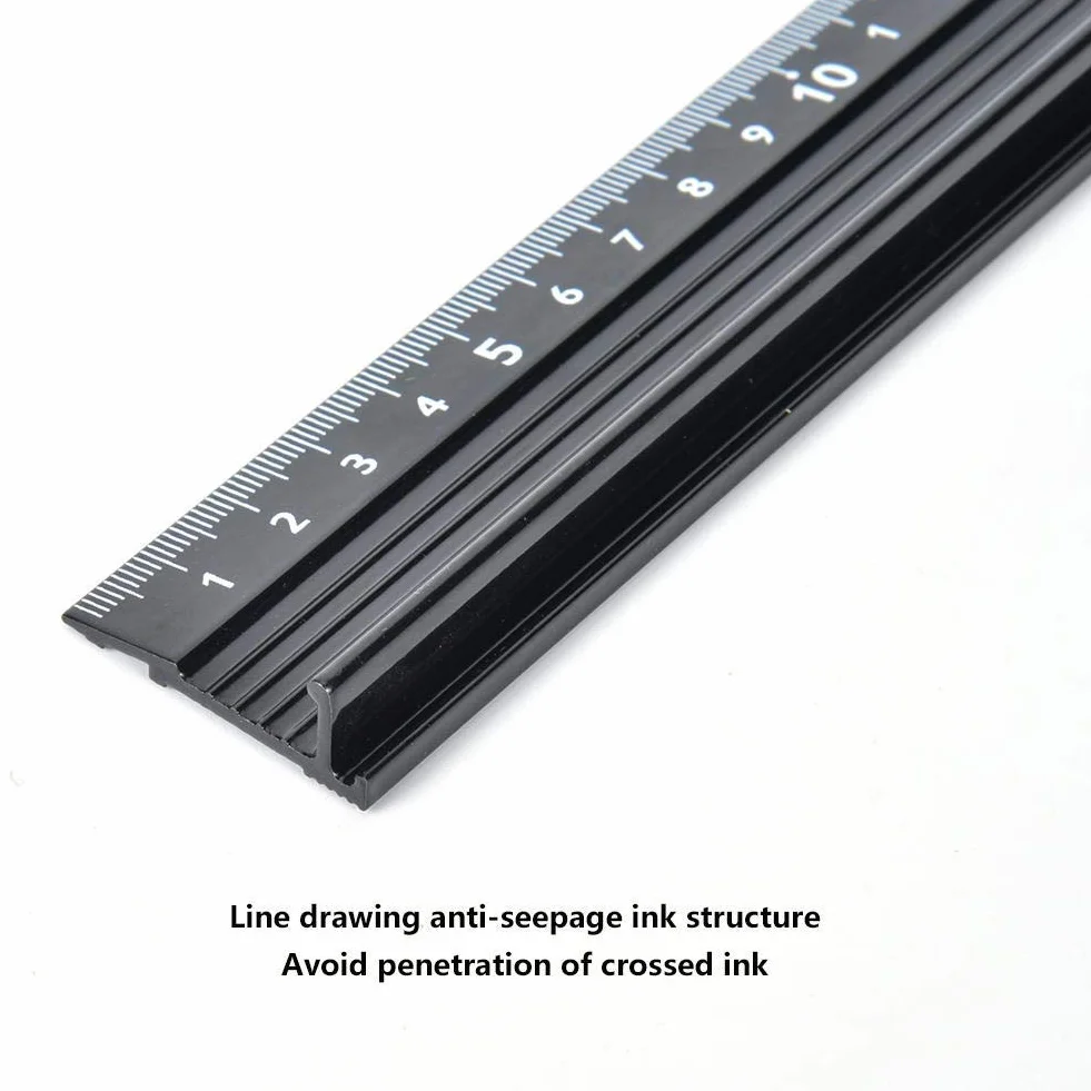Linijka do cięcia typu L aluminiowa Metal Craft 30 cm narzędzie pomiarowe z gumowym paskiem