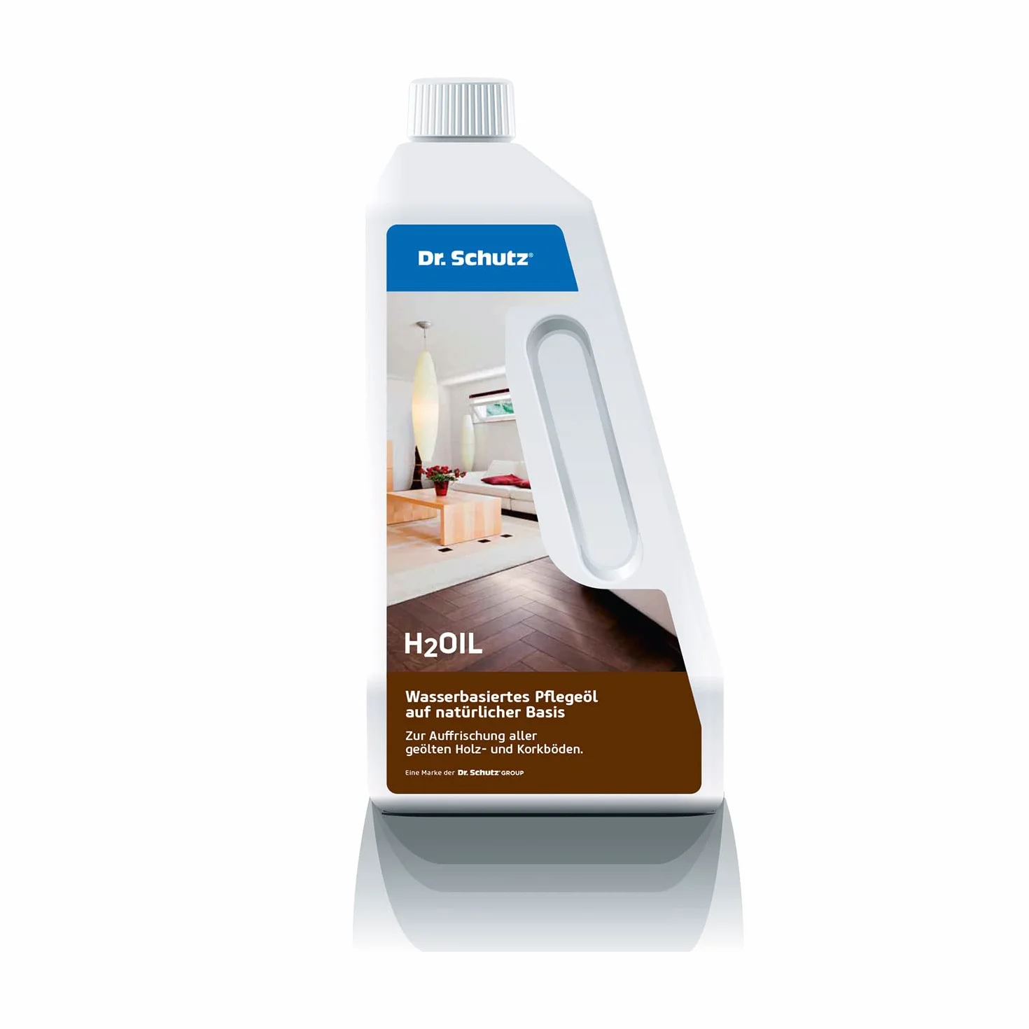 Dr. Schutz H2Oil olej do parkietu na bazie wody, 750 ml, jedwabiście matowy wygląd, odświeżenie wszystkich olejowanych podłóg drewnianych i parkietu, podłogi korkowej, optymalna ochrona, pielęgnacja