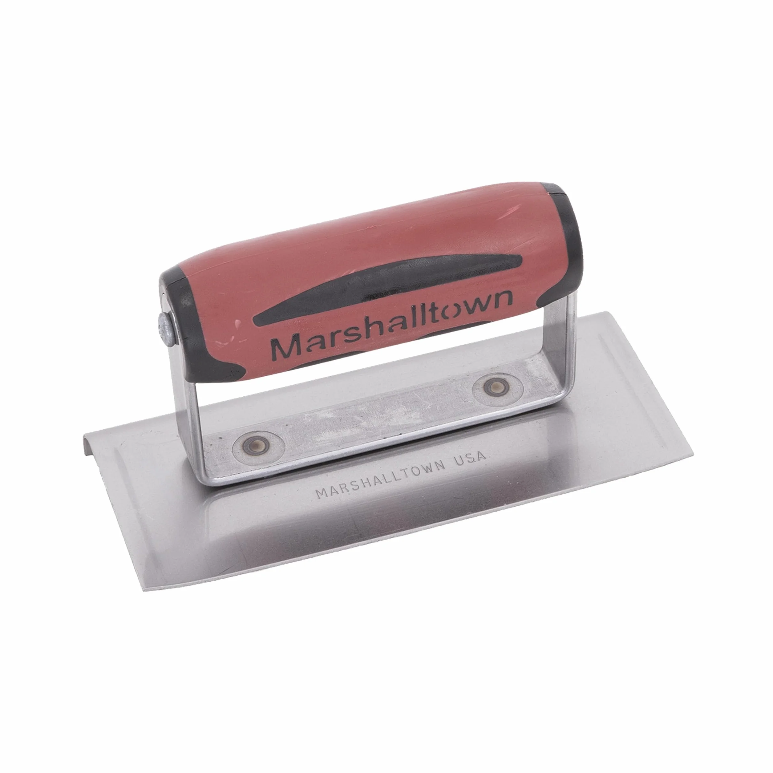 Paca obrzeżowa Marshalltown, zakrzywione końce, uchwyt Durasoft, R 10 mm, L 13 mm, stal węglowa, wymiary: 152x76 mm