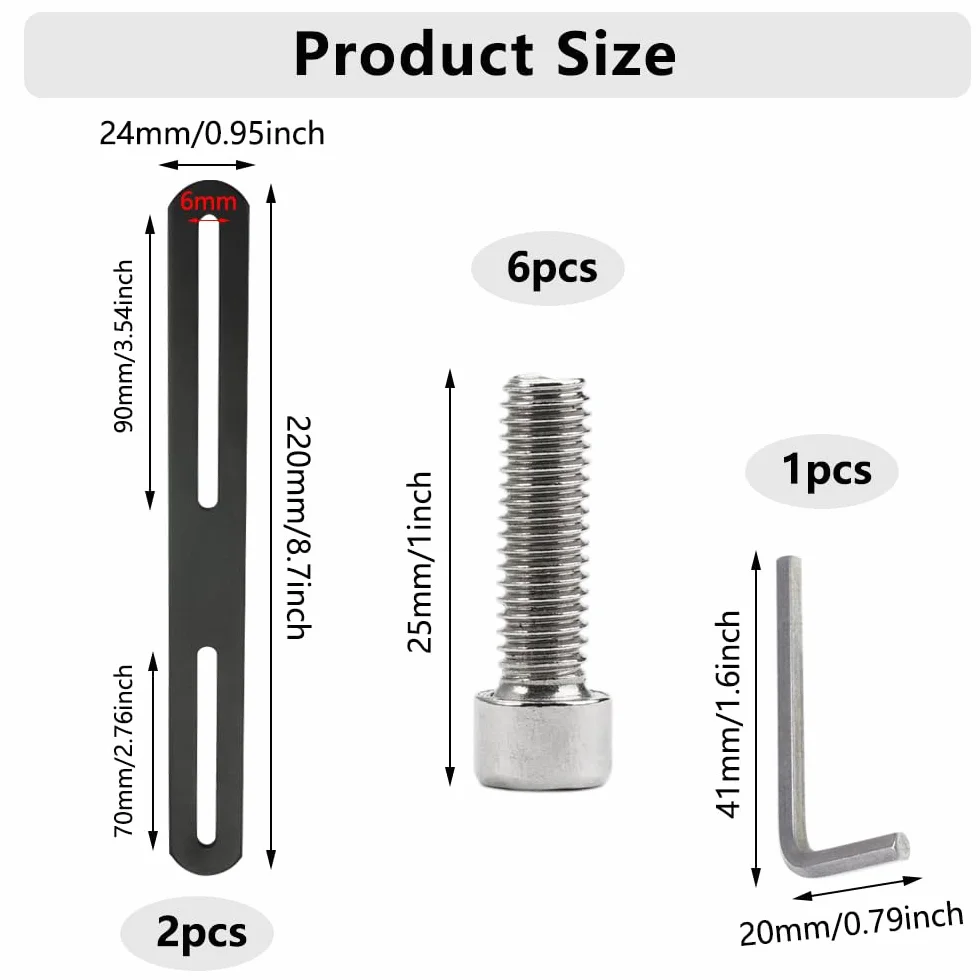 Łącznik płaski ze stali nierdzewnej 220 x 24 mm do mocowania skrzynki na listy