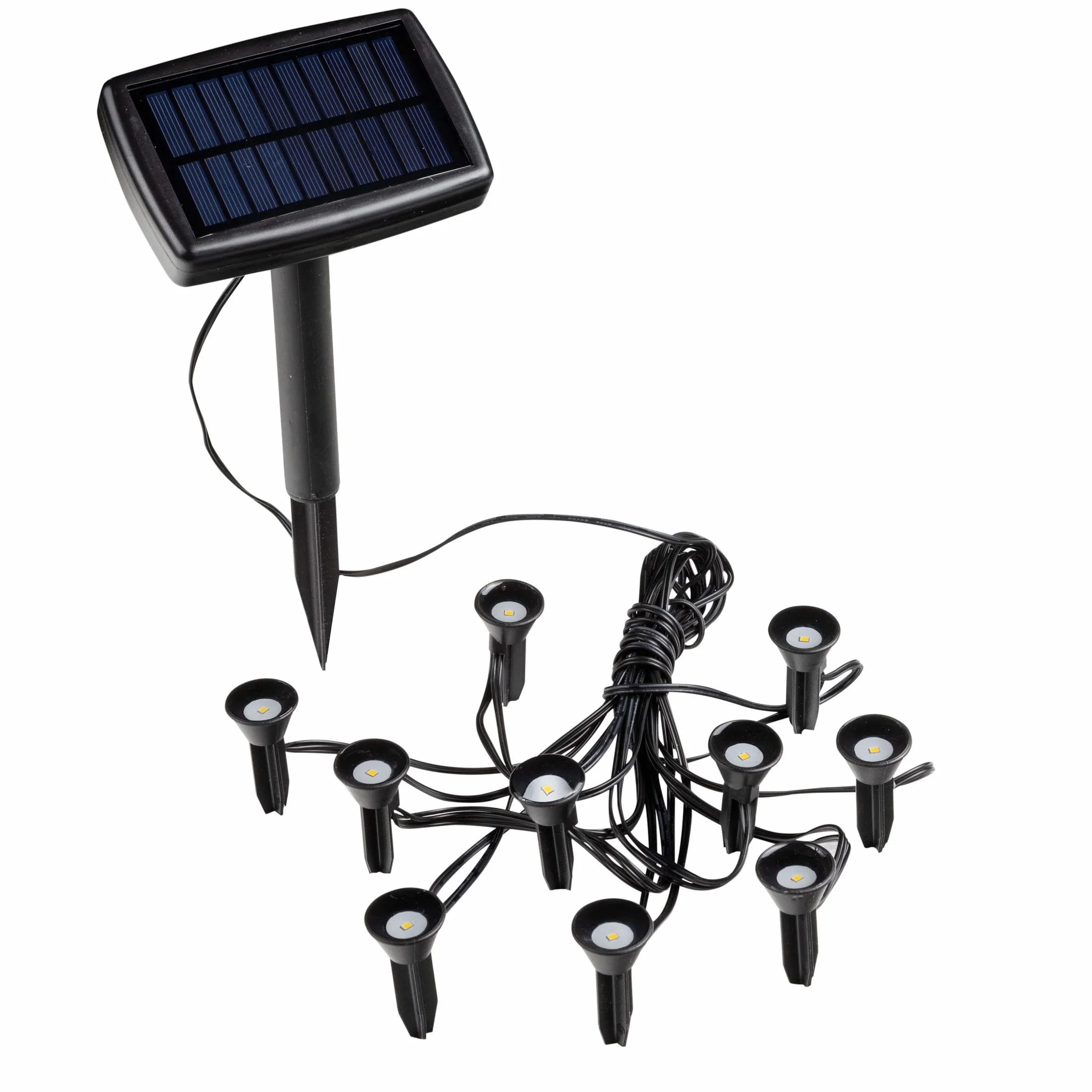 Spetebo Solarny Reflektor LED do Roślin, Zestaw 10 Sztuk, Mini Lampy Solarne z Ostrzem do Wbijania w Ziemię, Ogrodu, Balkon, Taras, Dekoracyjne Oświetlenie, Kwiaty, Ciepła Biel