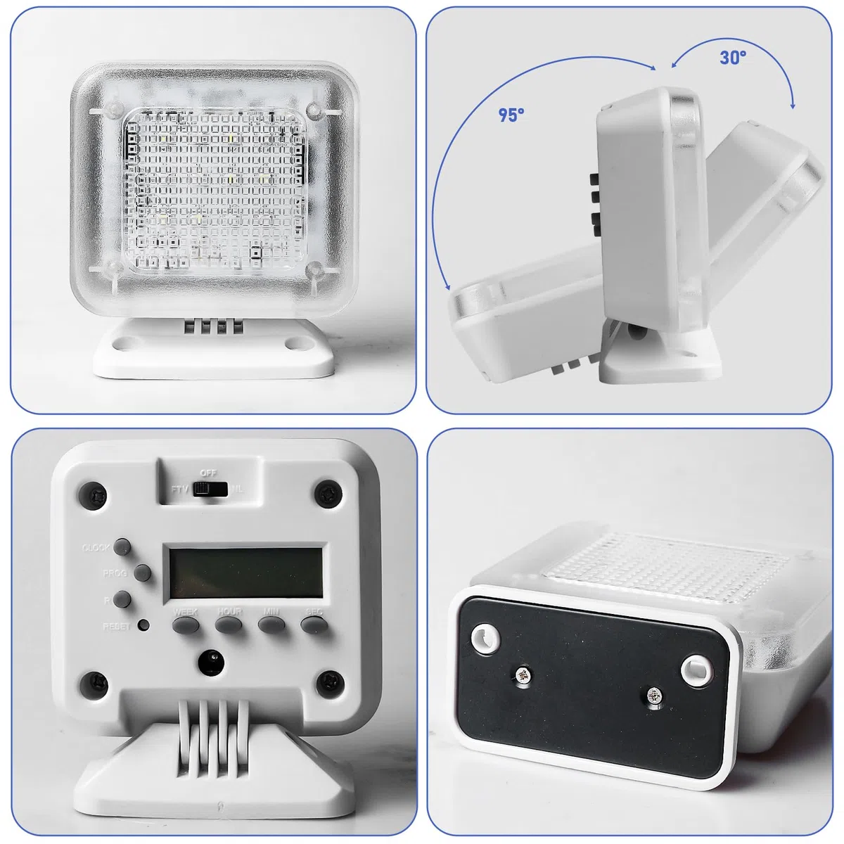 GOMETY Symulator TV z 12 diodami LED i 3 programami do wyboru, Dummy TV symulator TV, wydajna energetycznie atrapa telewizyjna z programatorem czasowym, w komplecie z adapterem sieciowym, do